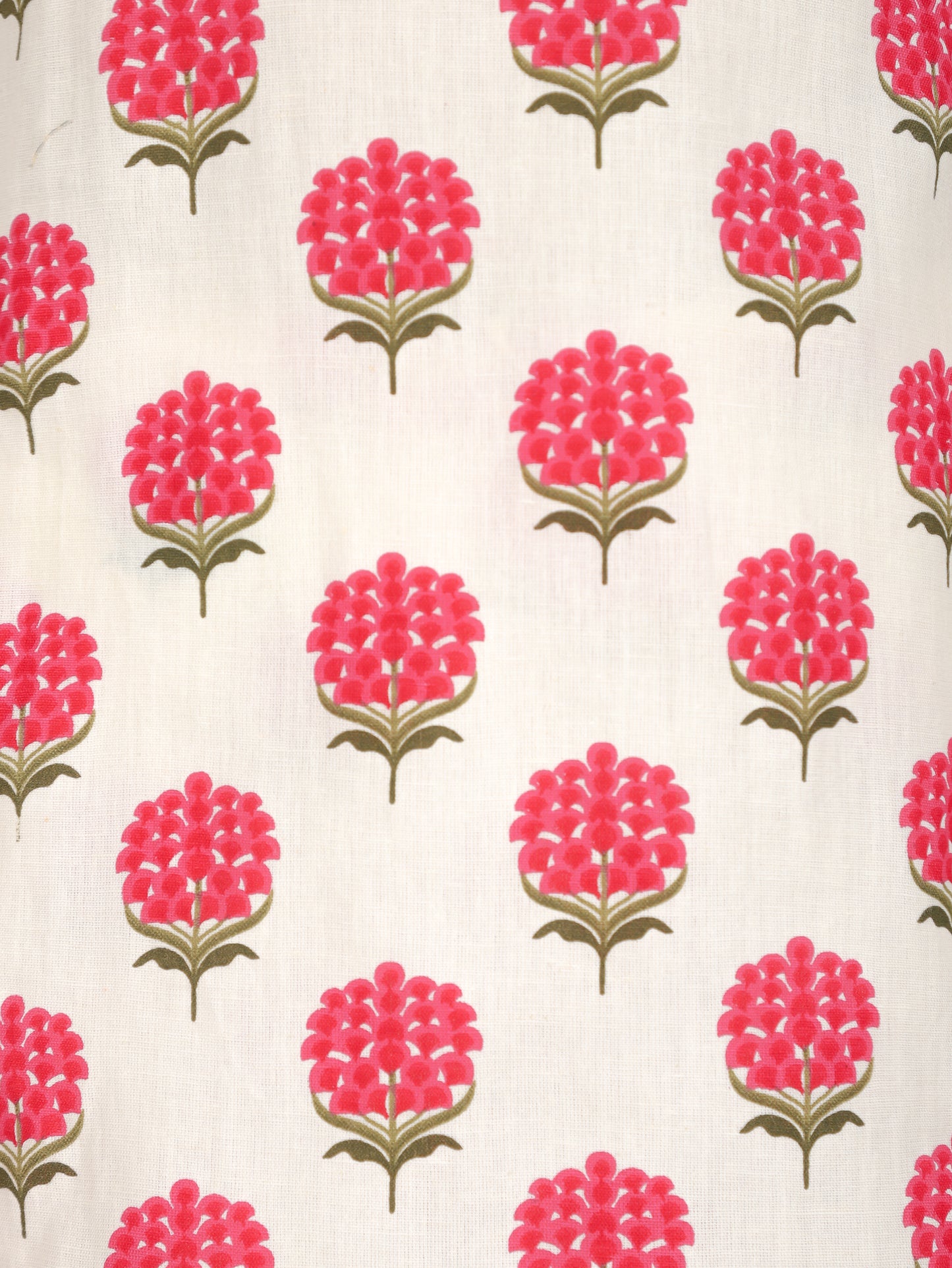 Linen Cotton Floral Straight Off-White Kurta