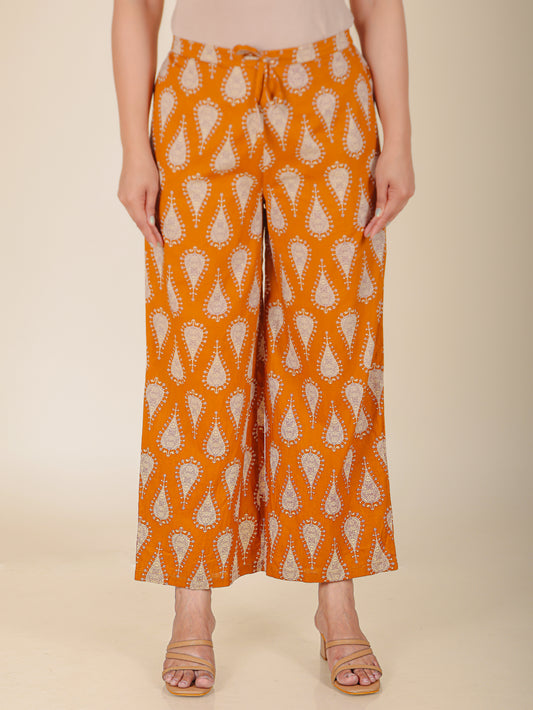 Soft Cotton Floral Yellow Palazzo
