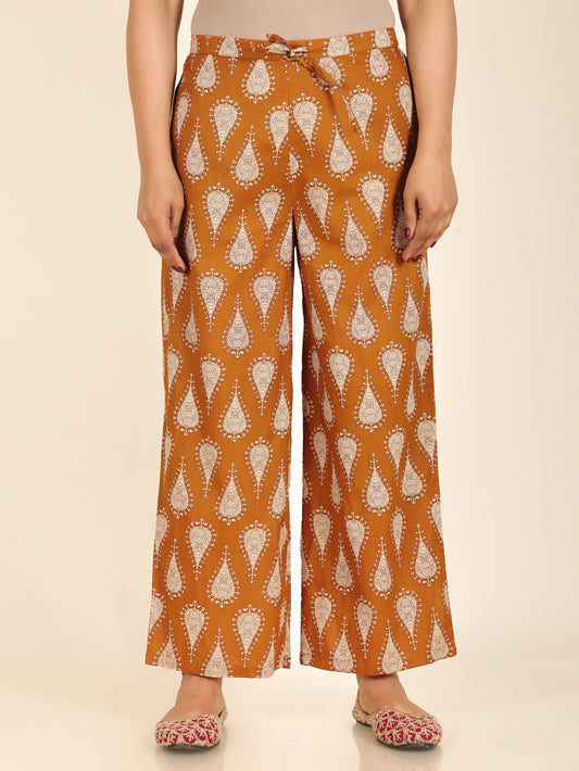 Soft Cotton Floral Yellow Palazzo