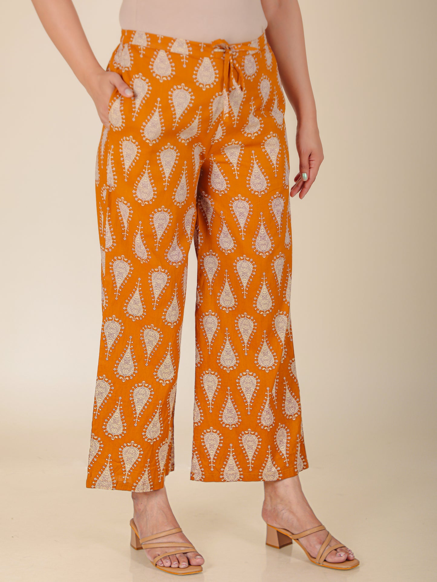 Soft Cotton Floral Yellow Palazzo