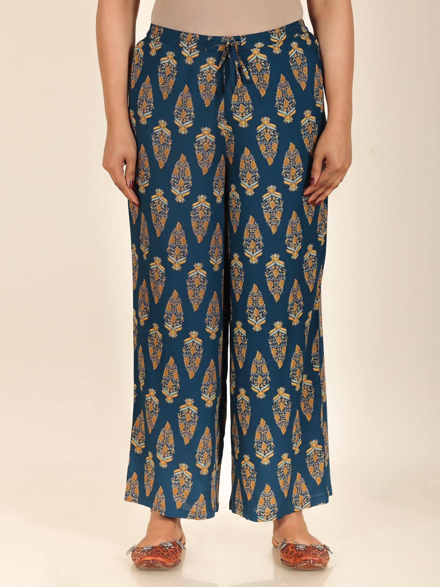 Viscose Floral Straight Blue Kurta