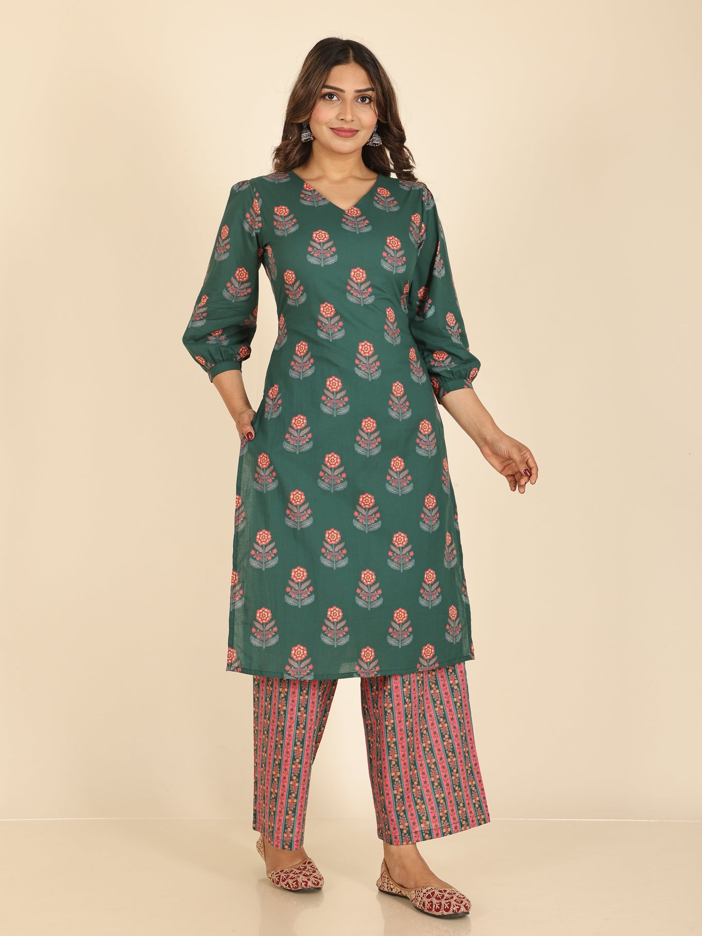 Soft Cotton Floral Kurta