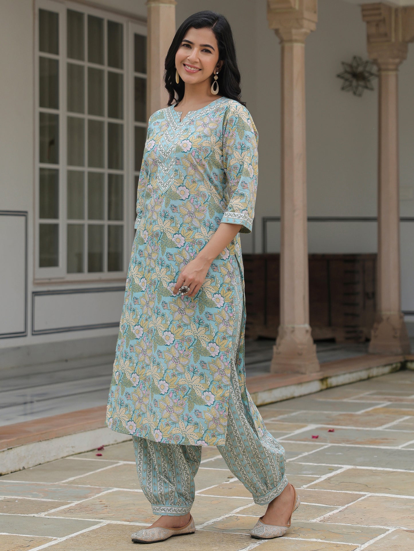 Soft Cotton Floral Kurta