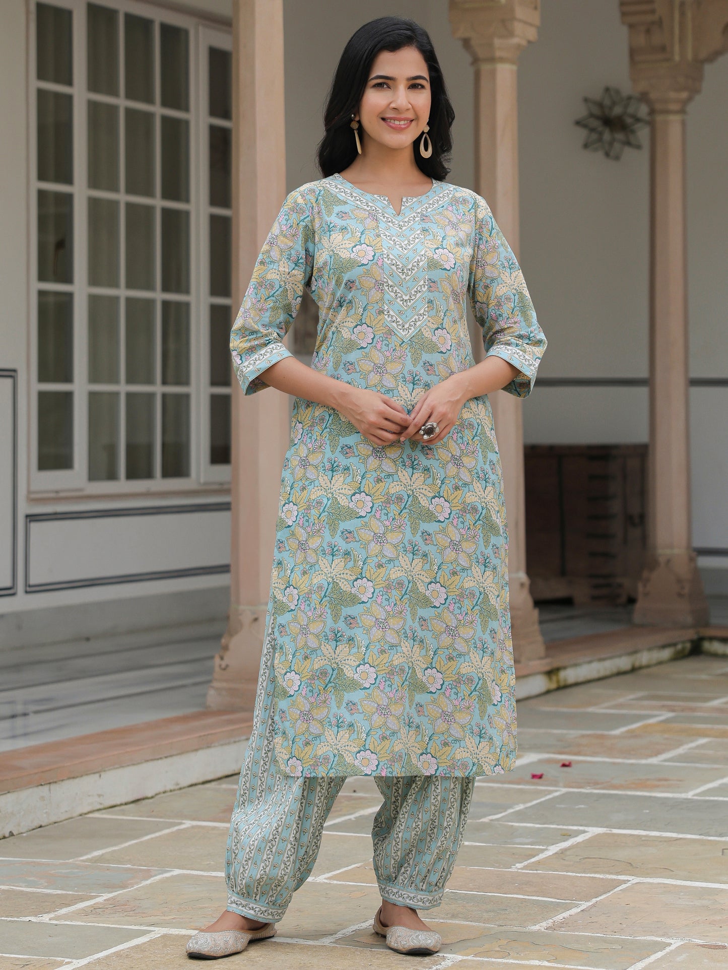 Soft Cotton Floral Kurta