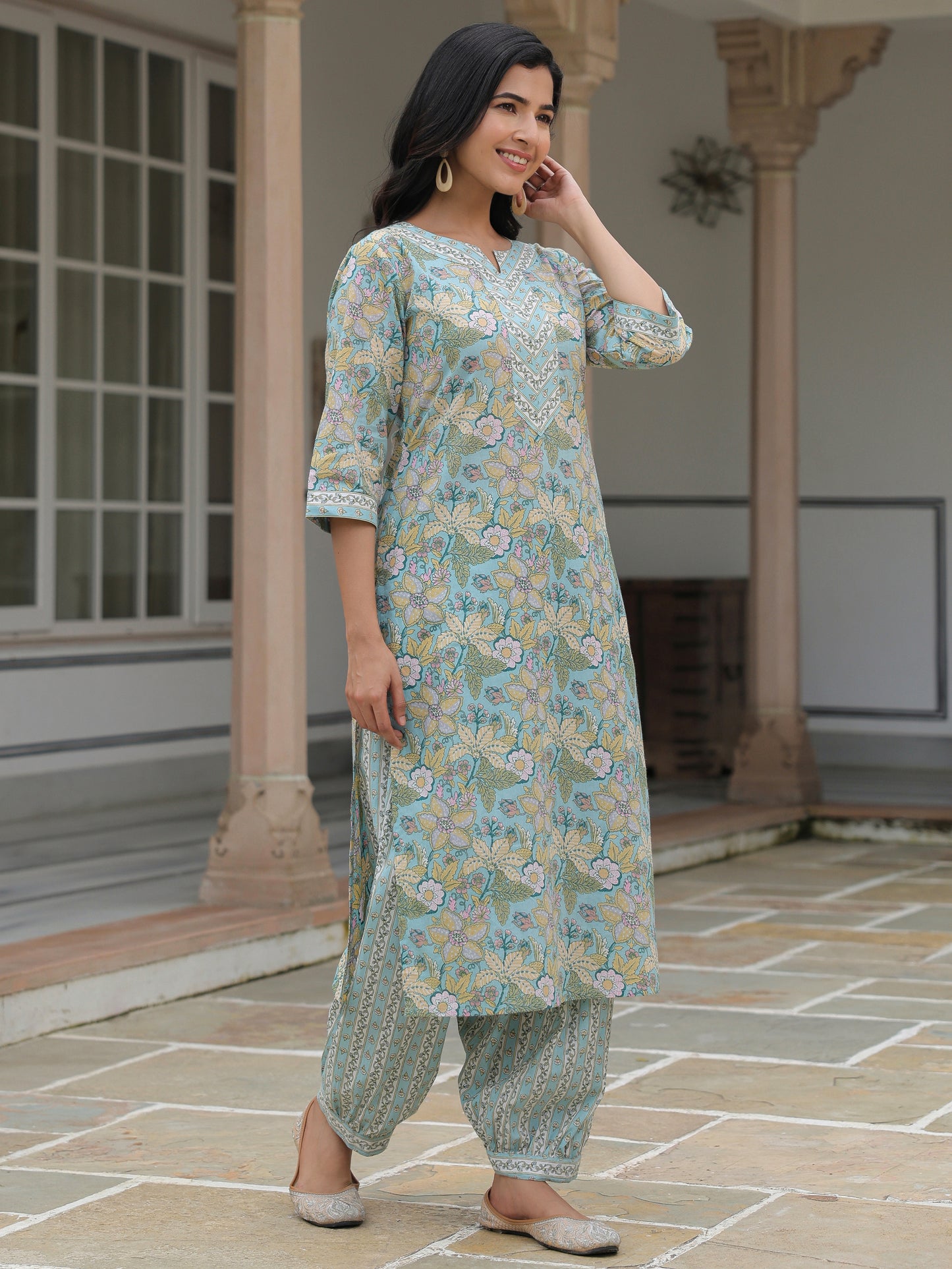 Soft Cotton Floral Kurta