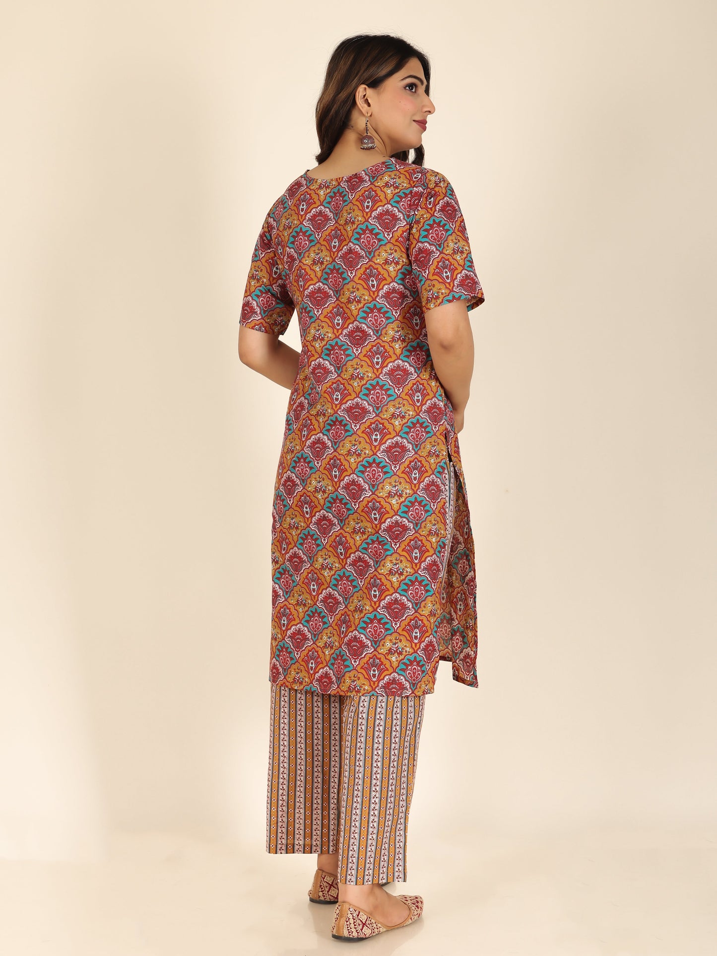 Soft Cotton Geometric Kurta