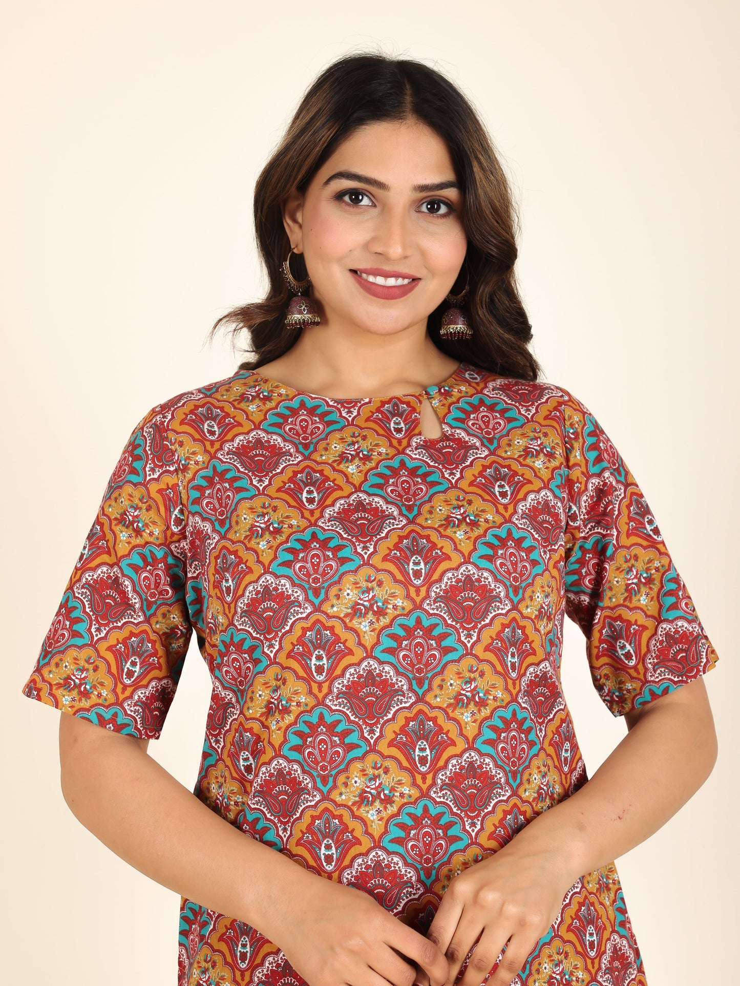 Soft Cotton Geometric Kurta