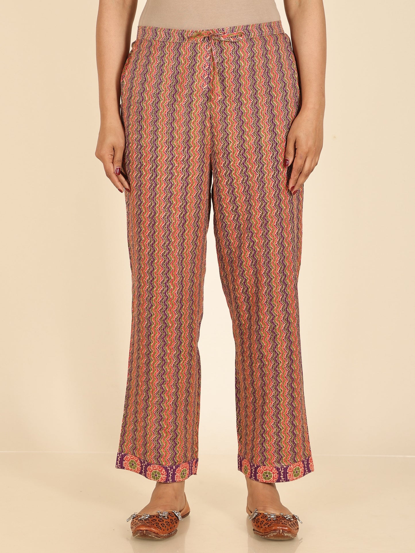 Kantha Cotton Chevron Pant