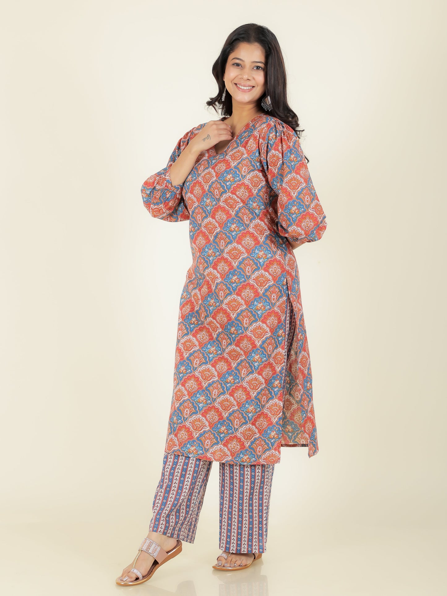 Soft Cotton Geometric Kurta