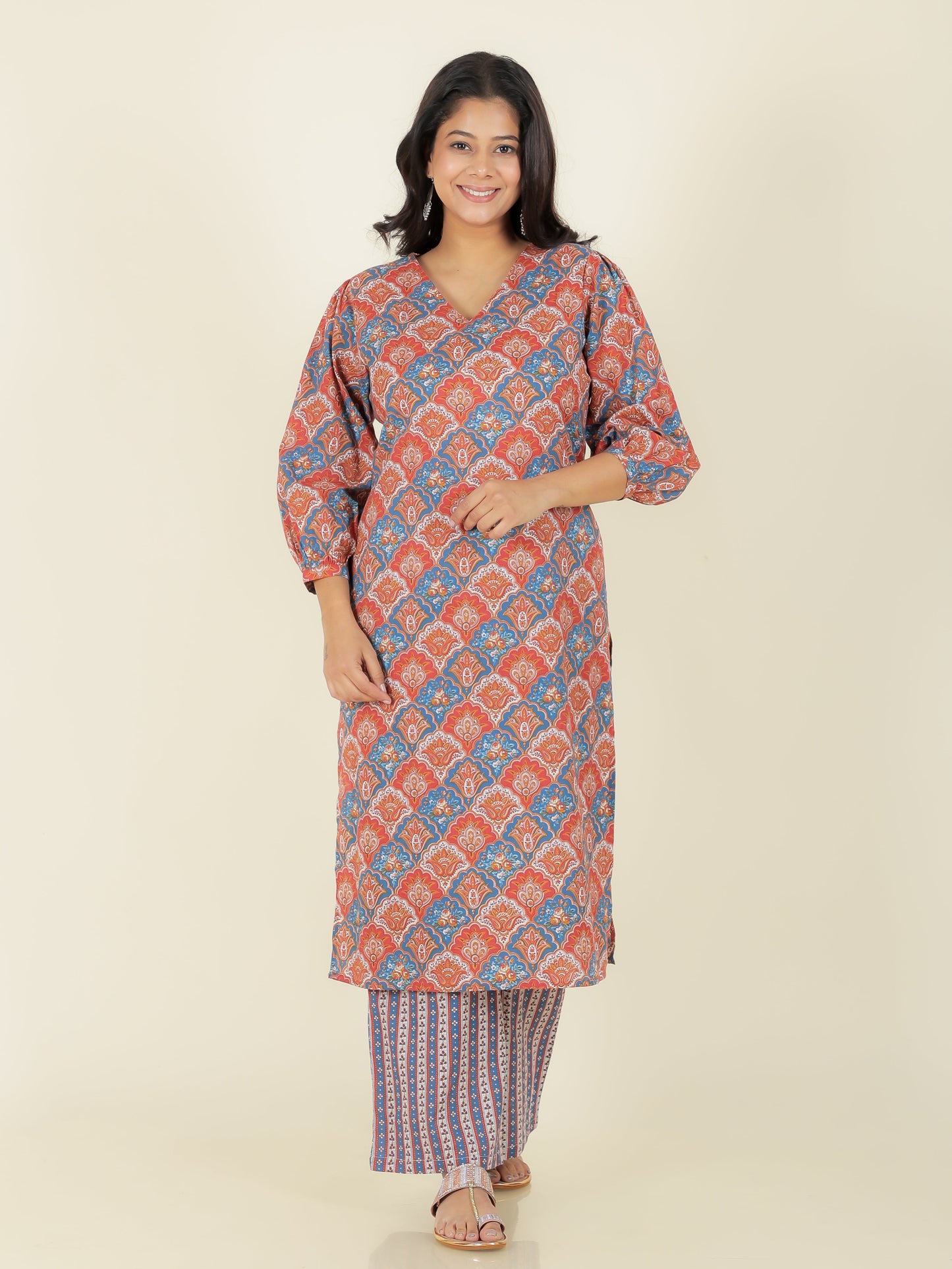 Soft Cotton Geometric Kurta