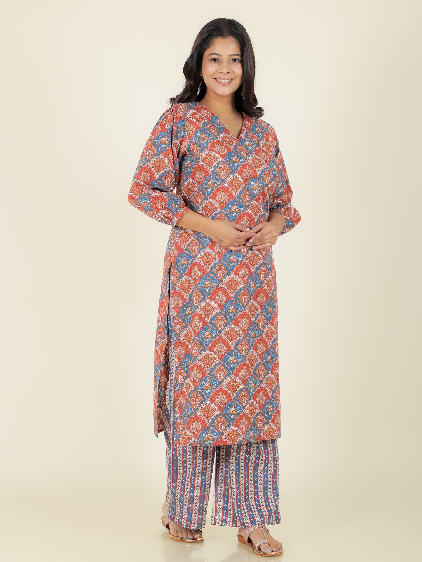 Soft Cotton Geometric Kurta