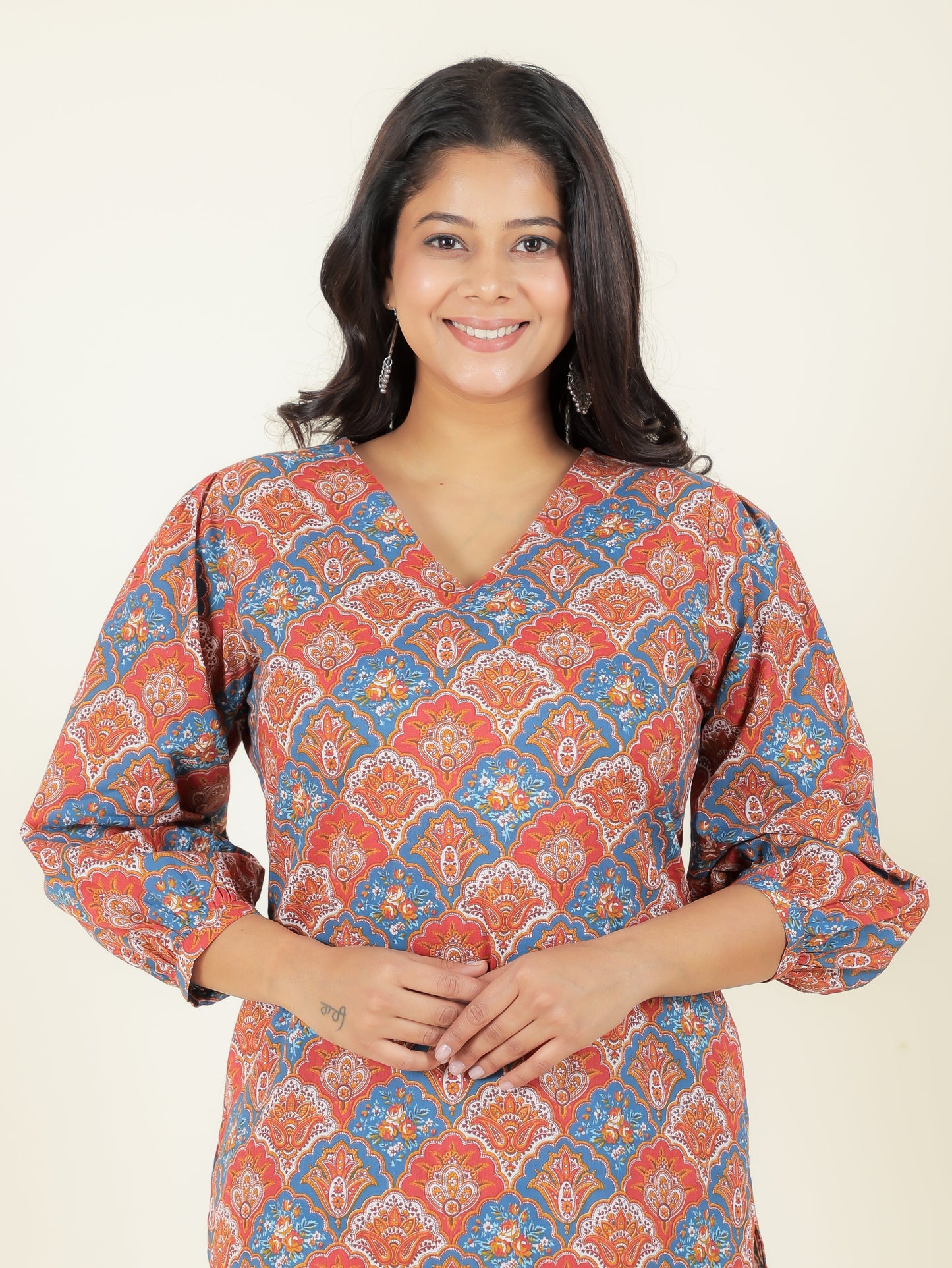 Soft Cotton Geometric Kurta