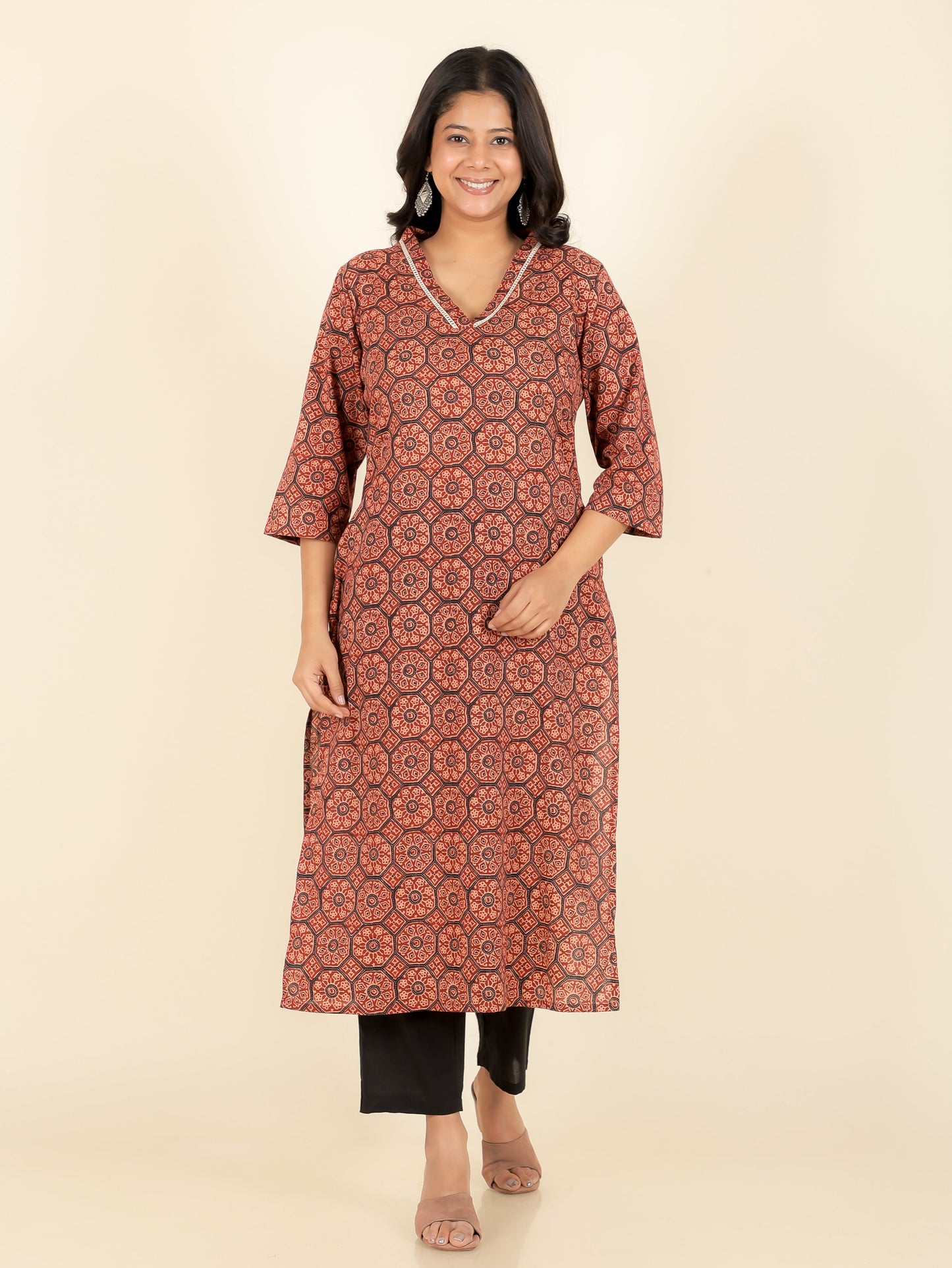 Soft Cotton Geometric Kurta