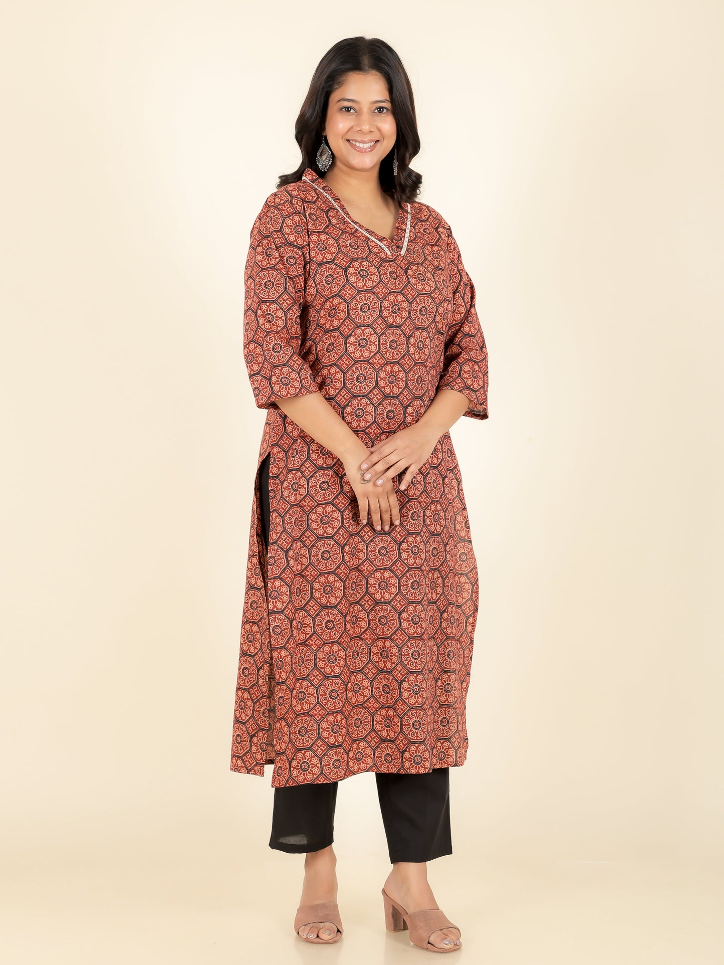 Soft Cotton Geometric Kurta