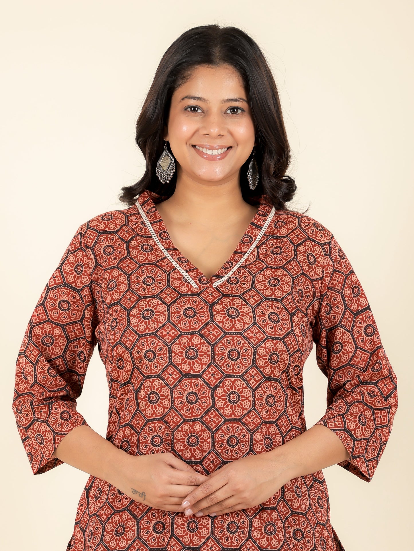 Soft Cotton Geometric Kurta