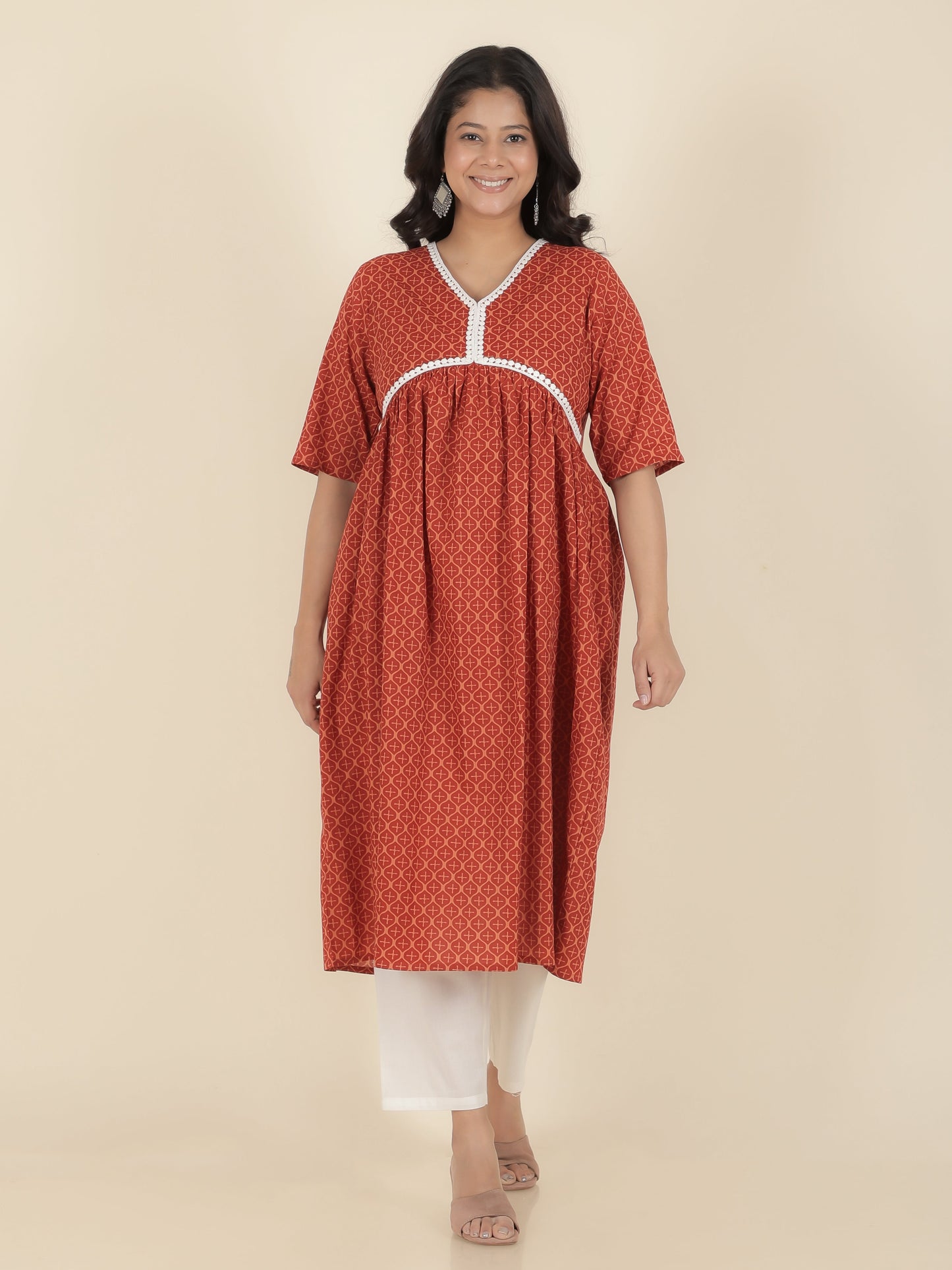 Soft Cotton Geometric Kurta