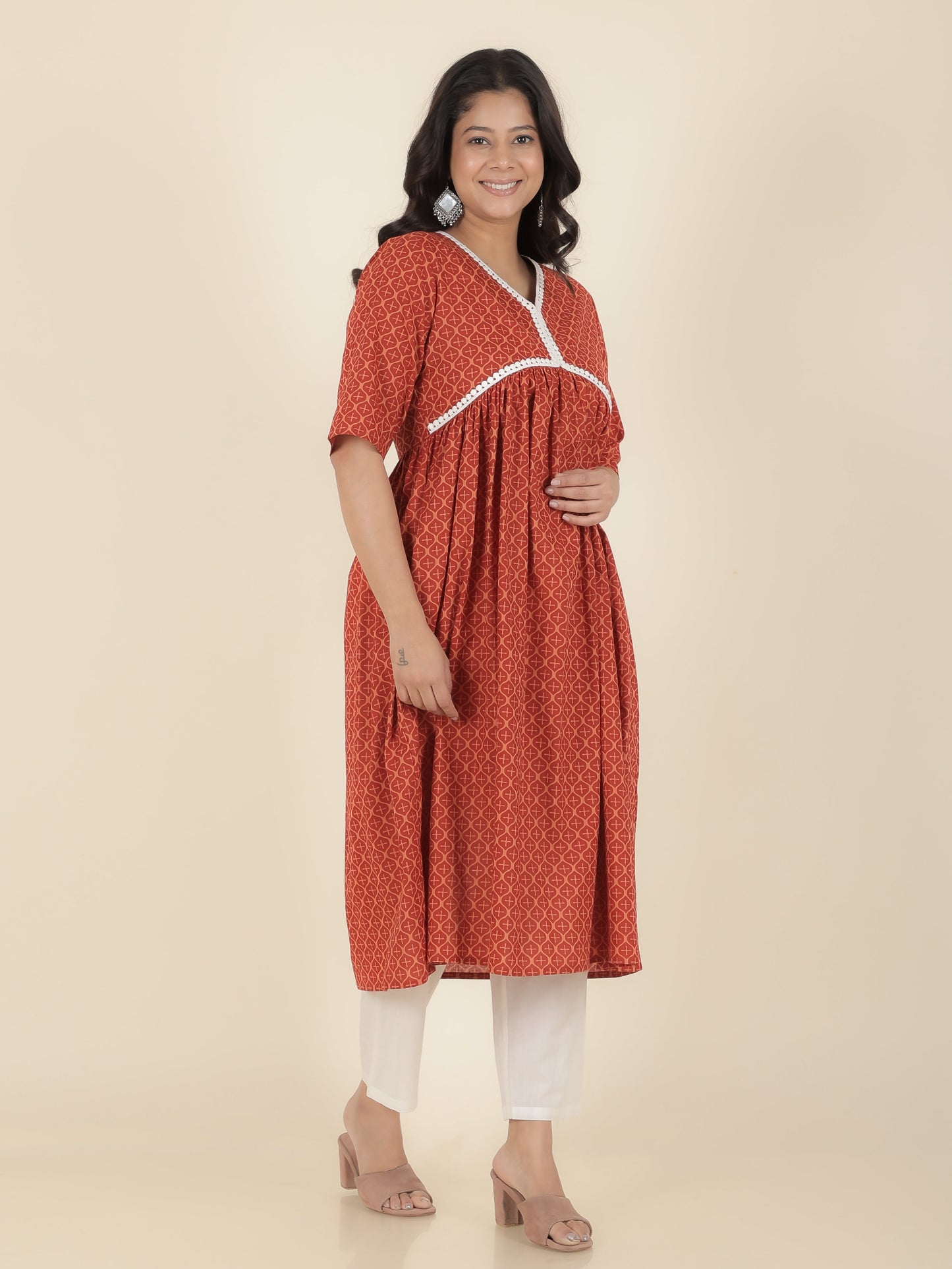 Soft Cotton Geometric Kurta