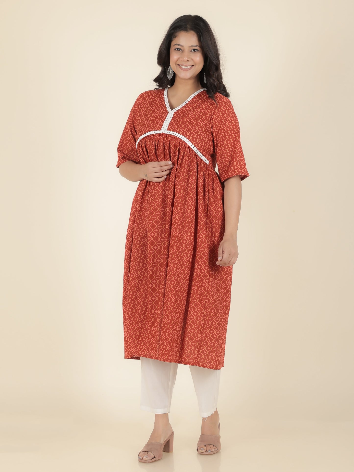 Soft Cotton Geometric Kurta