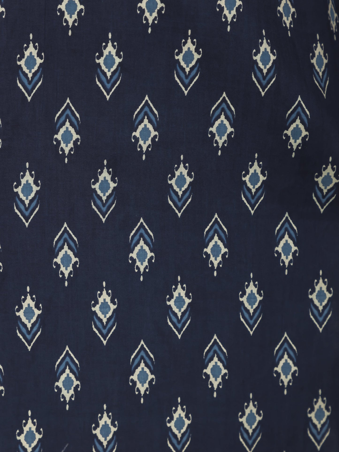 Soft Cotton Ikat Straight Blue Kurta
