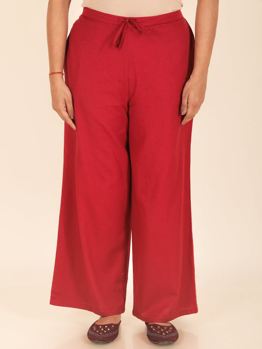 Cotton Flex Solid Maroon Palazzo