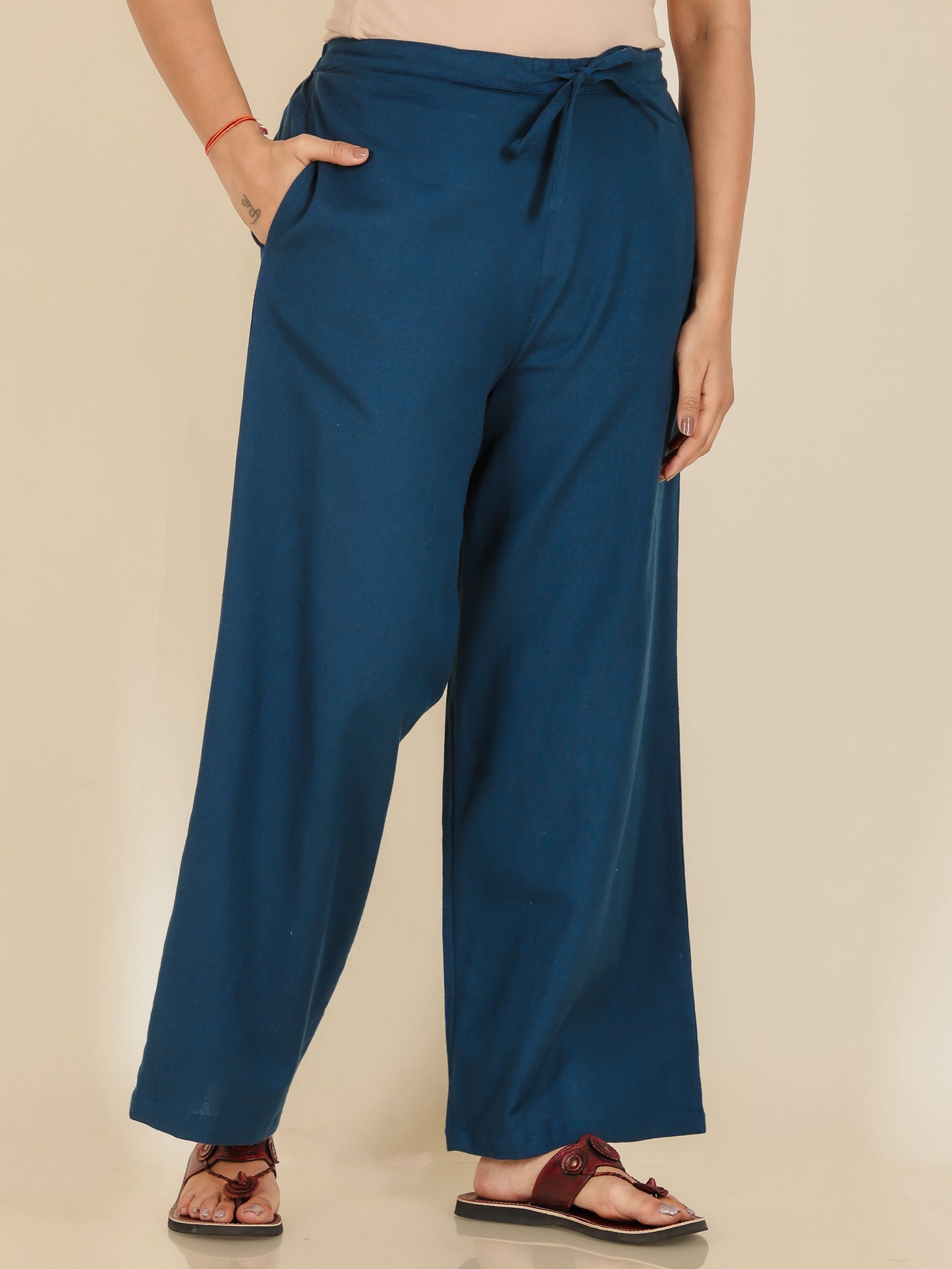 Linen Cotton Floral A-line Cream Kurta