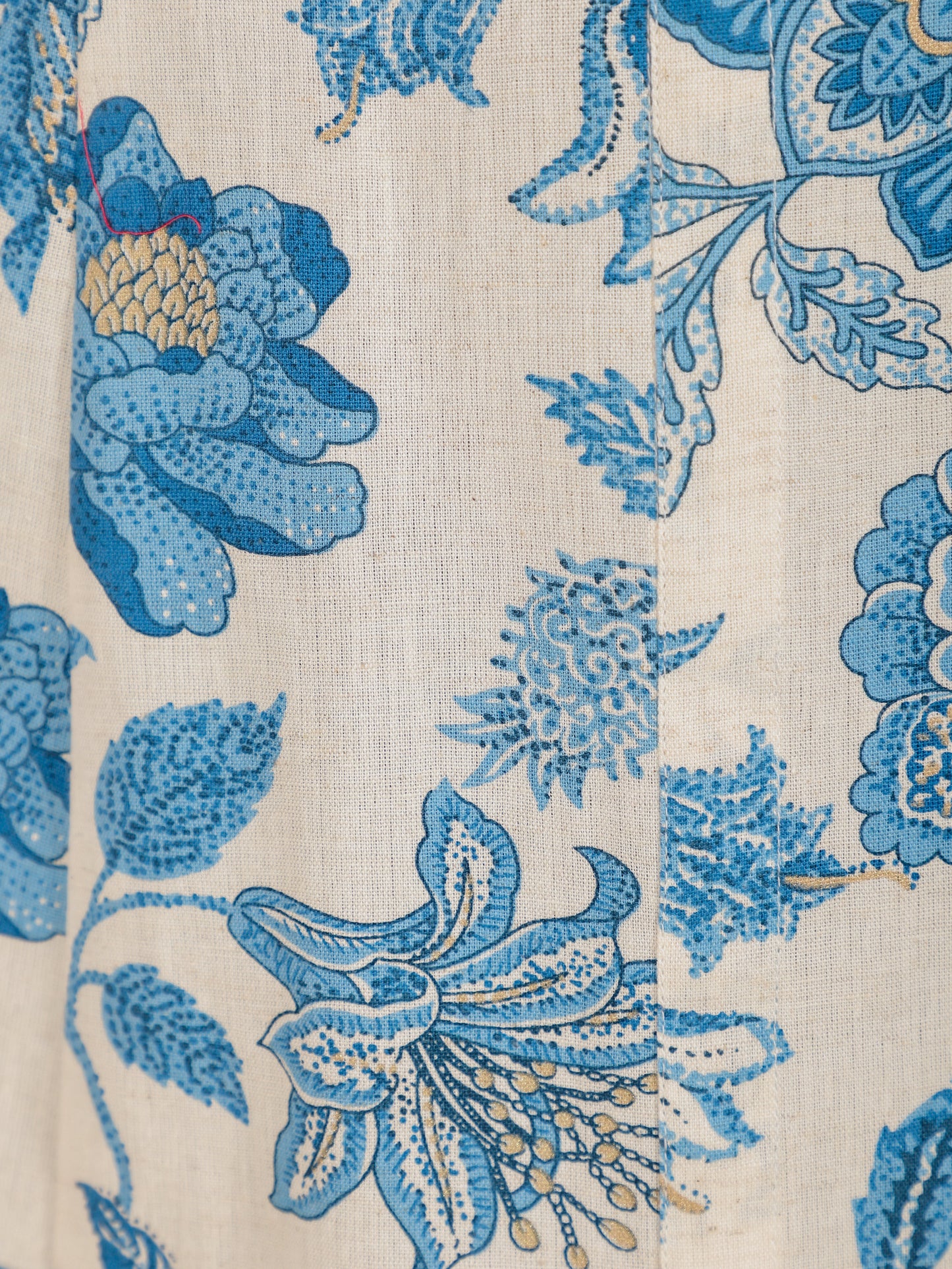 Linen Cotton Floral A-line Cream Kurta