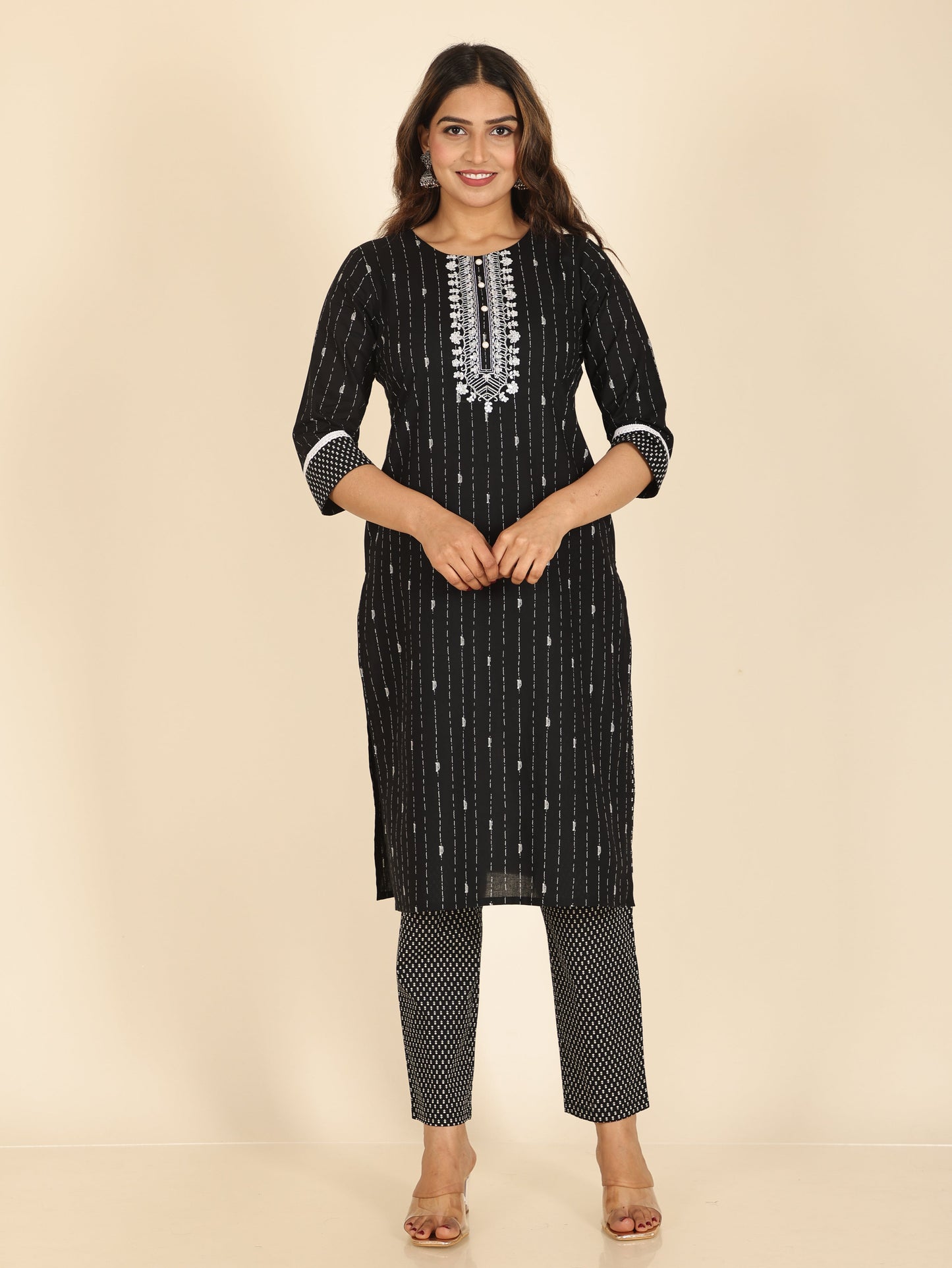 Soft Cotton Geometric Kurta