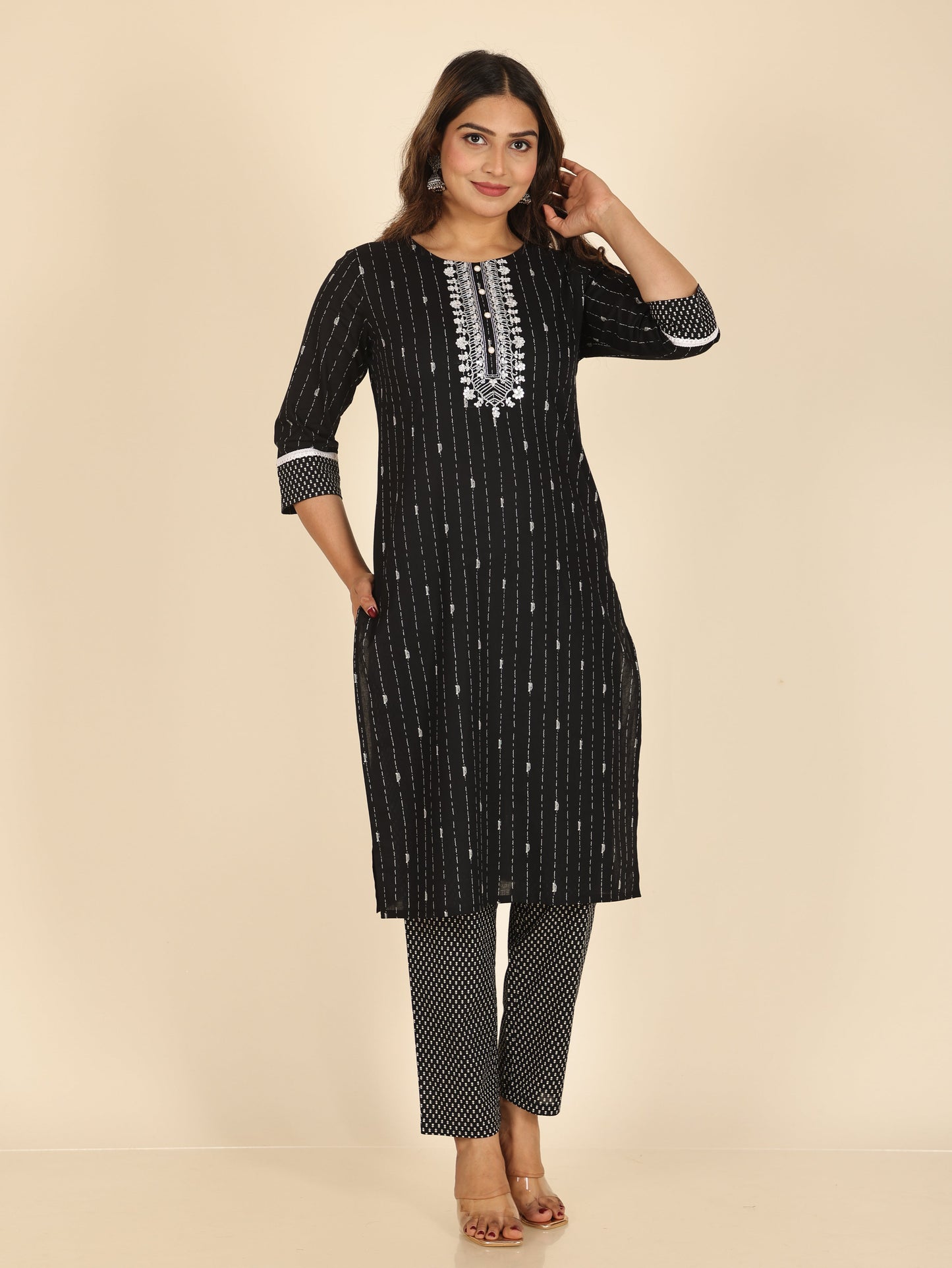 Soft Cotton Geometric Kurta