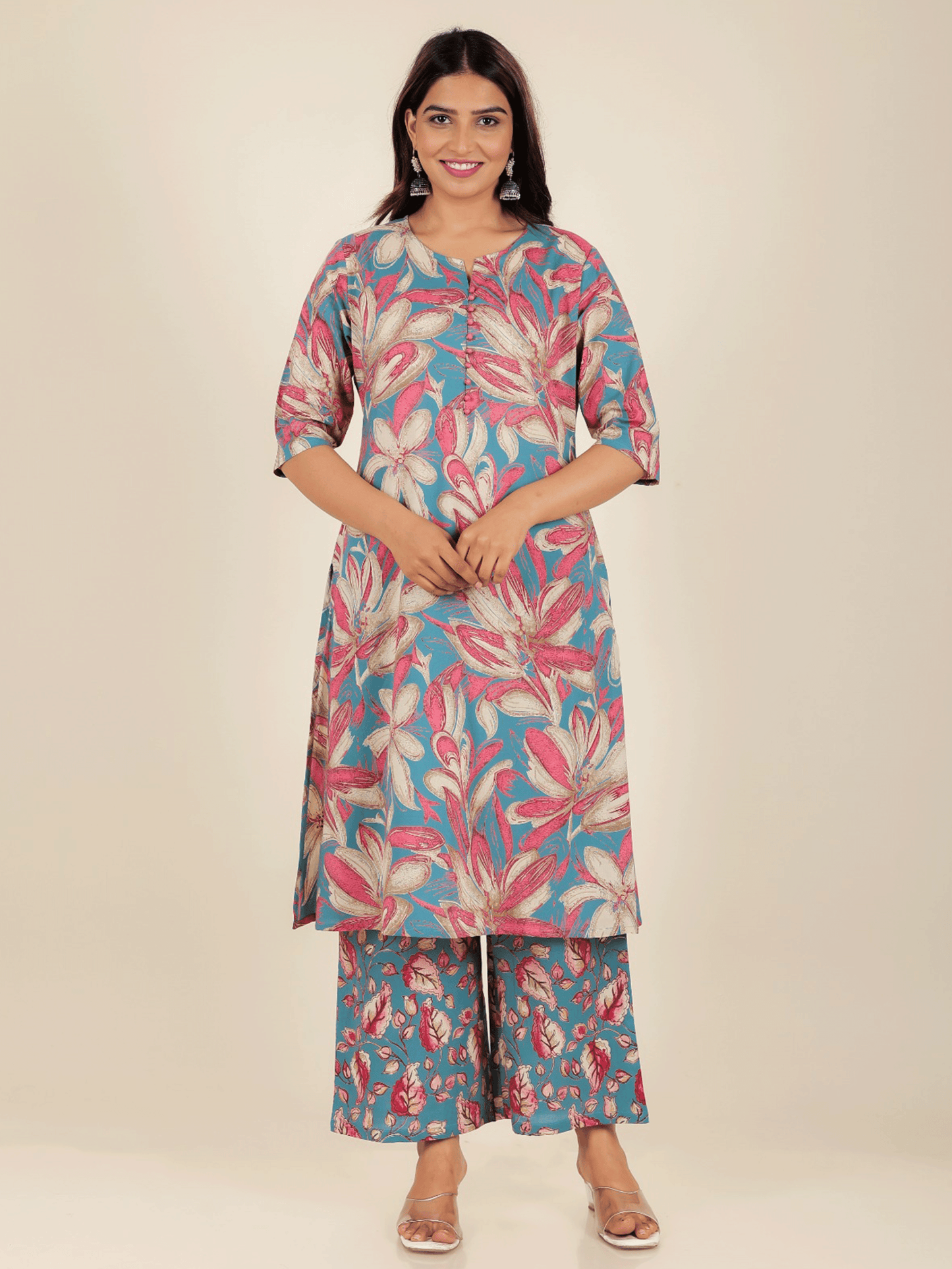 Soft Cotton Floral Kurta