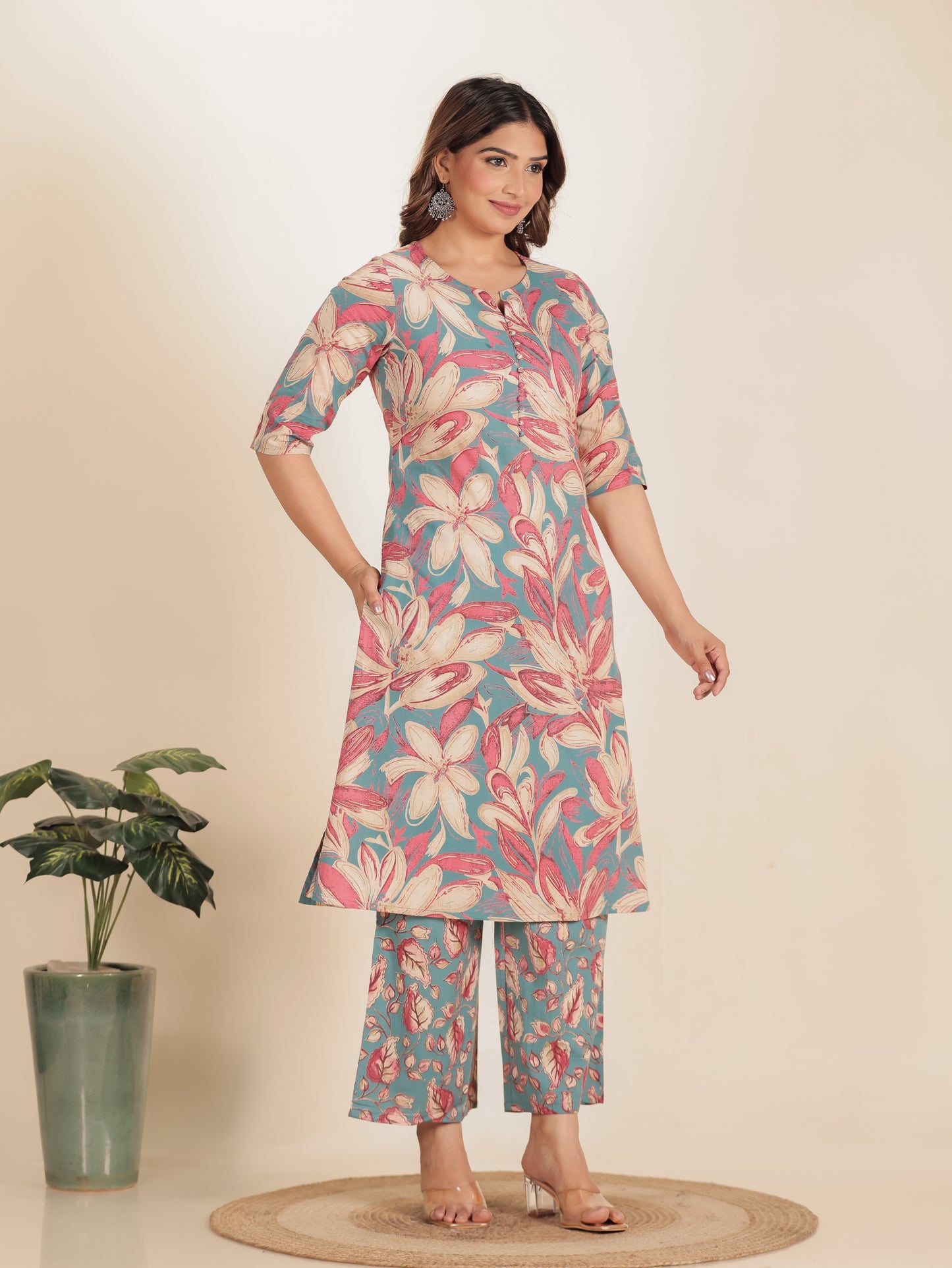 Soft Cotton Floral Kurta