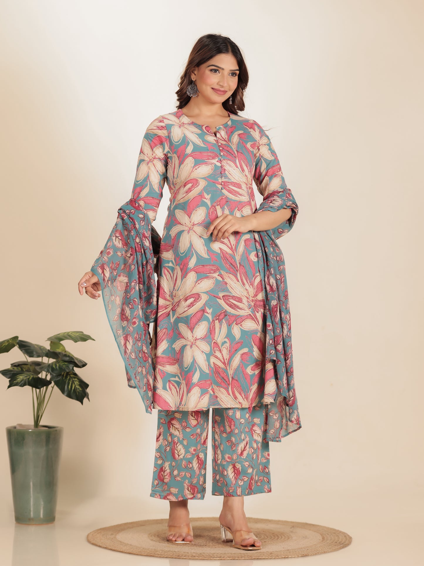 Soft Cotton Floral Kurta