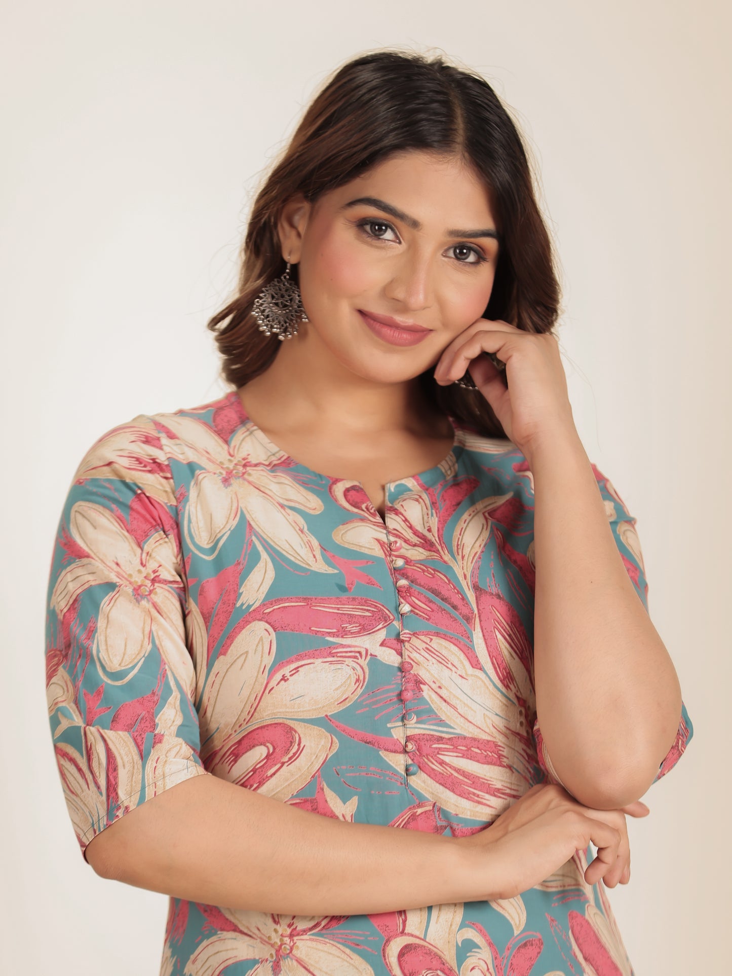 Soft Cotton Floral Kurta