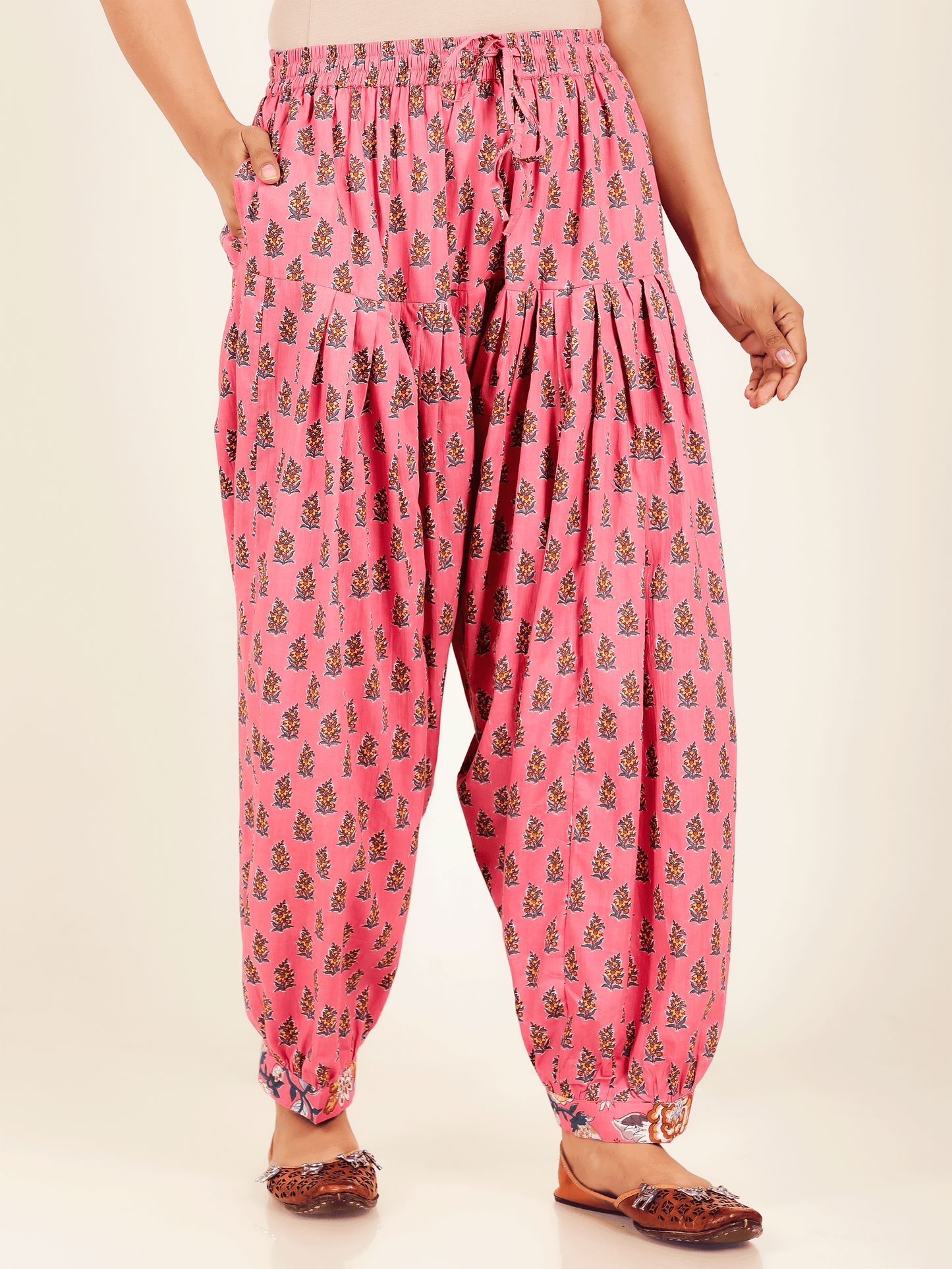Soft Cotton Floral Straight Pink Kurta