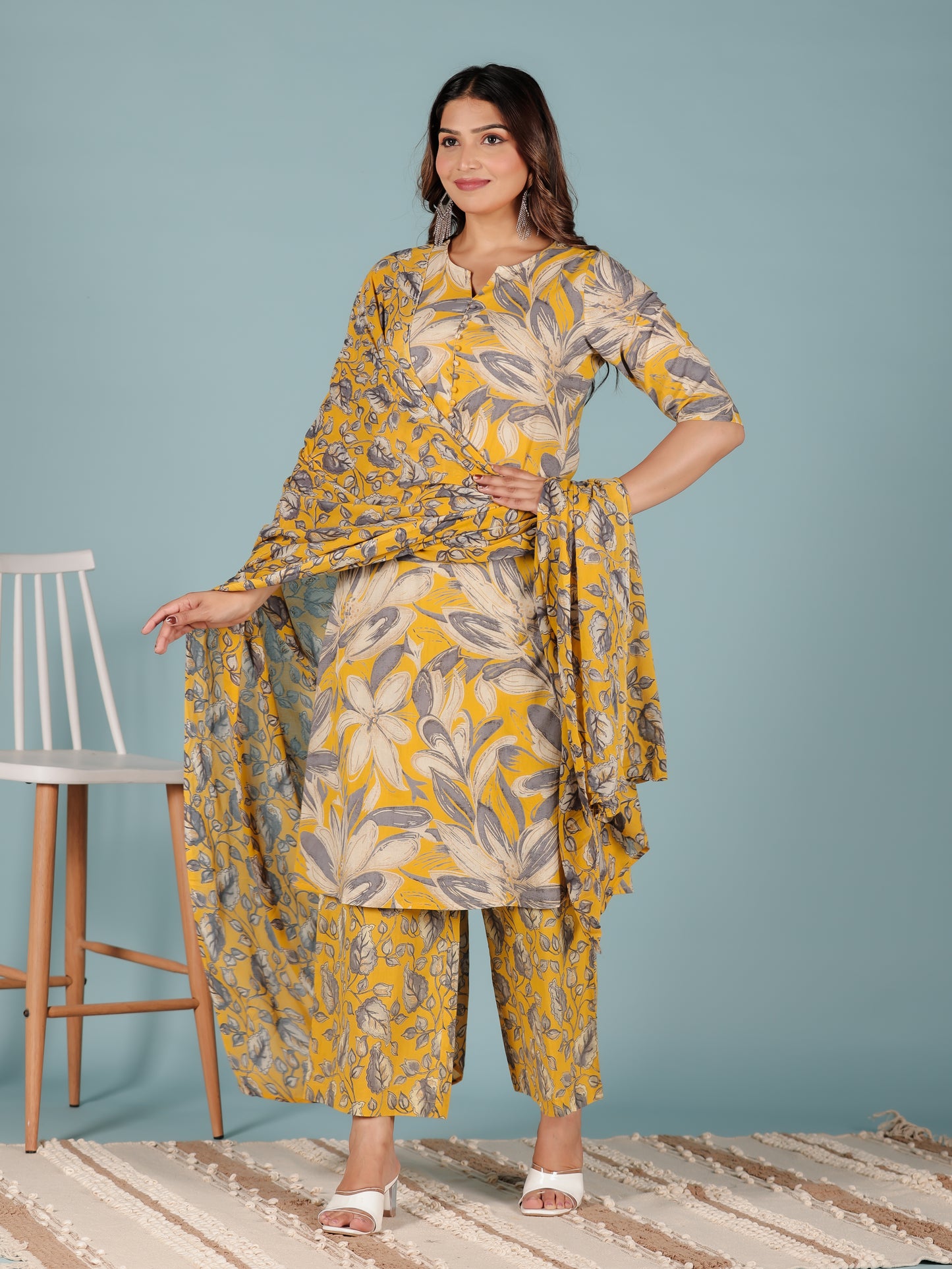 Soft Cotton Floral Kurta