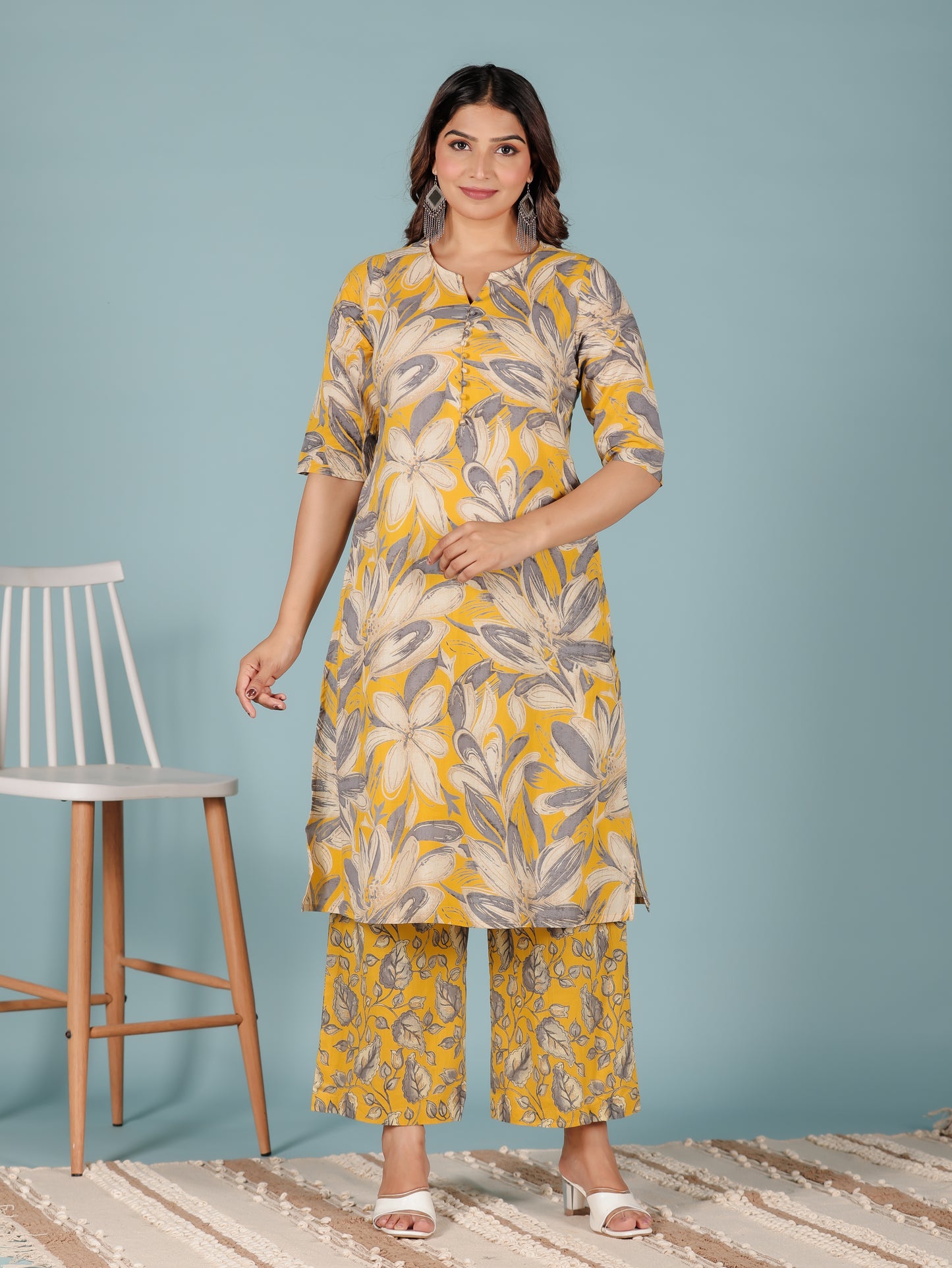 Soft Cotton Floral Kurta