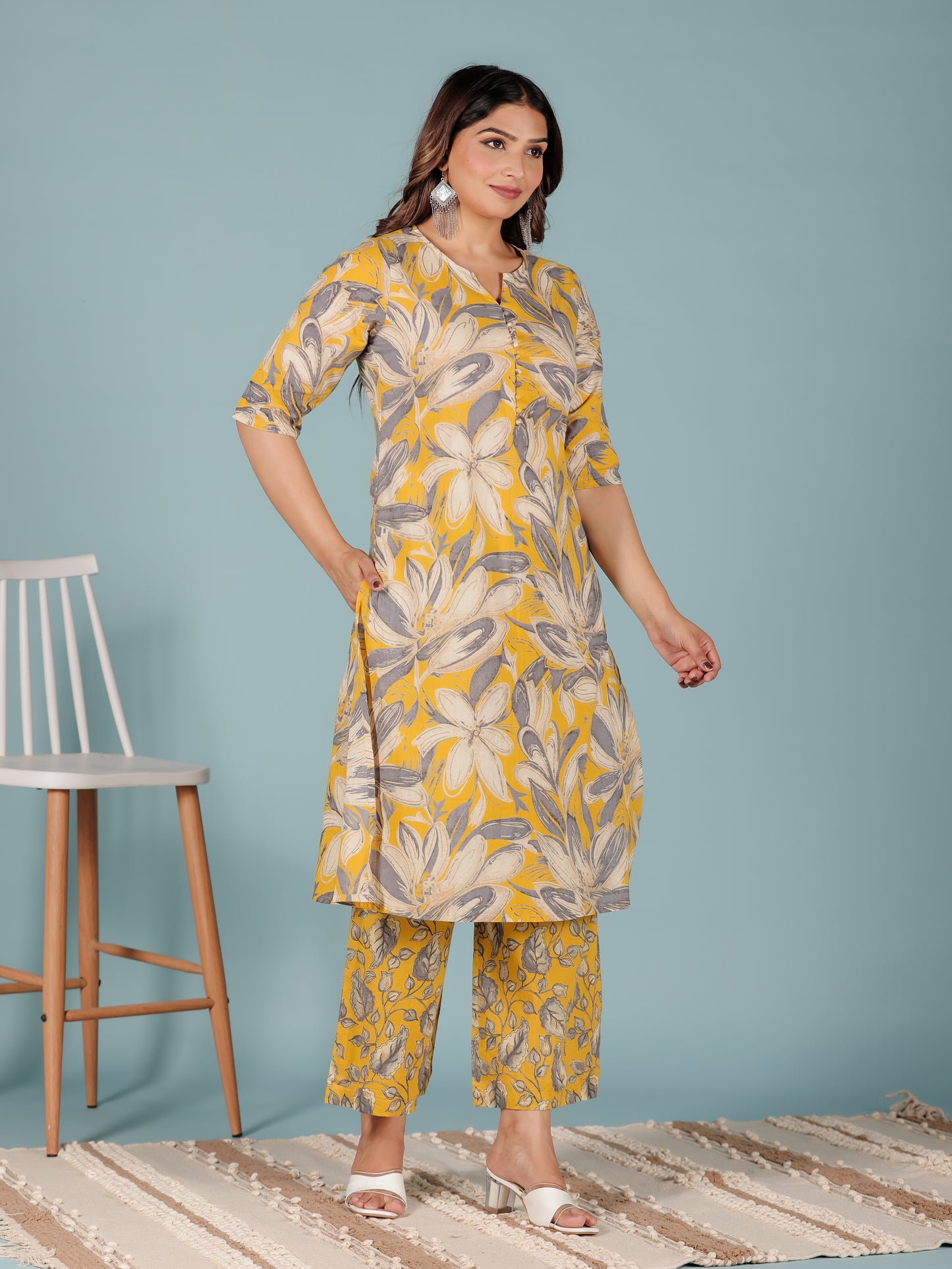 Soft Cotton Floral Kurta