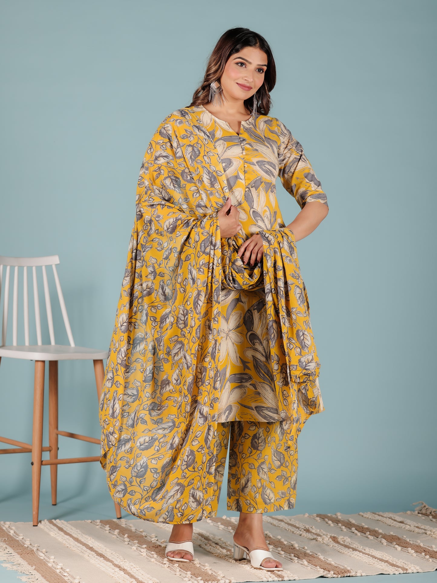 Soft Cotton Floral Kurta