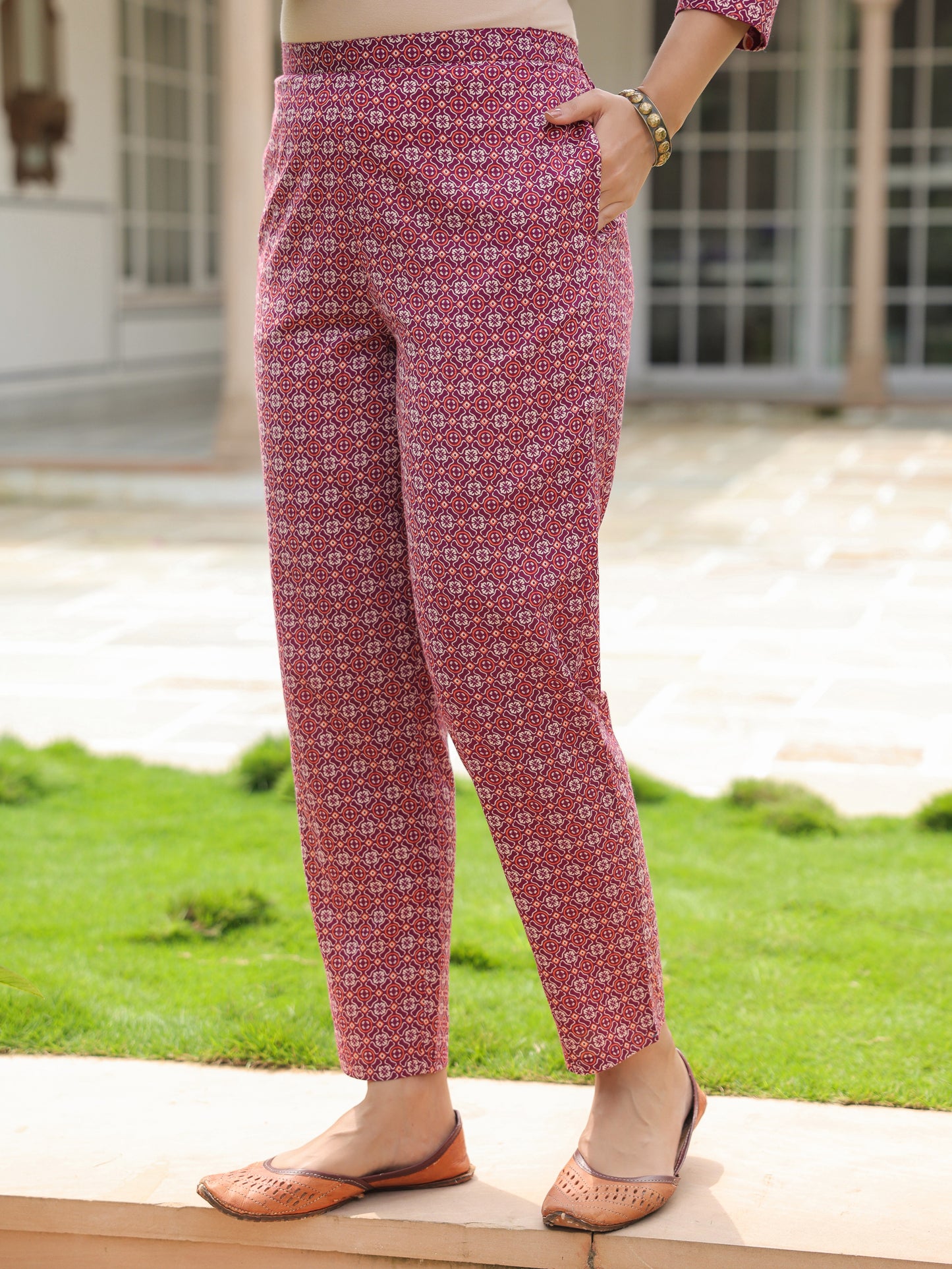 Soft Cotton Geometric Pant