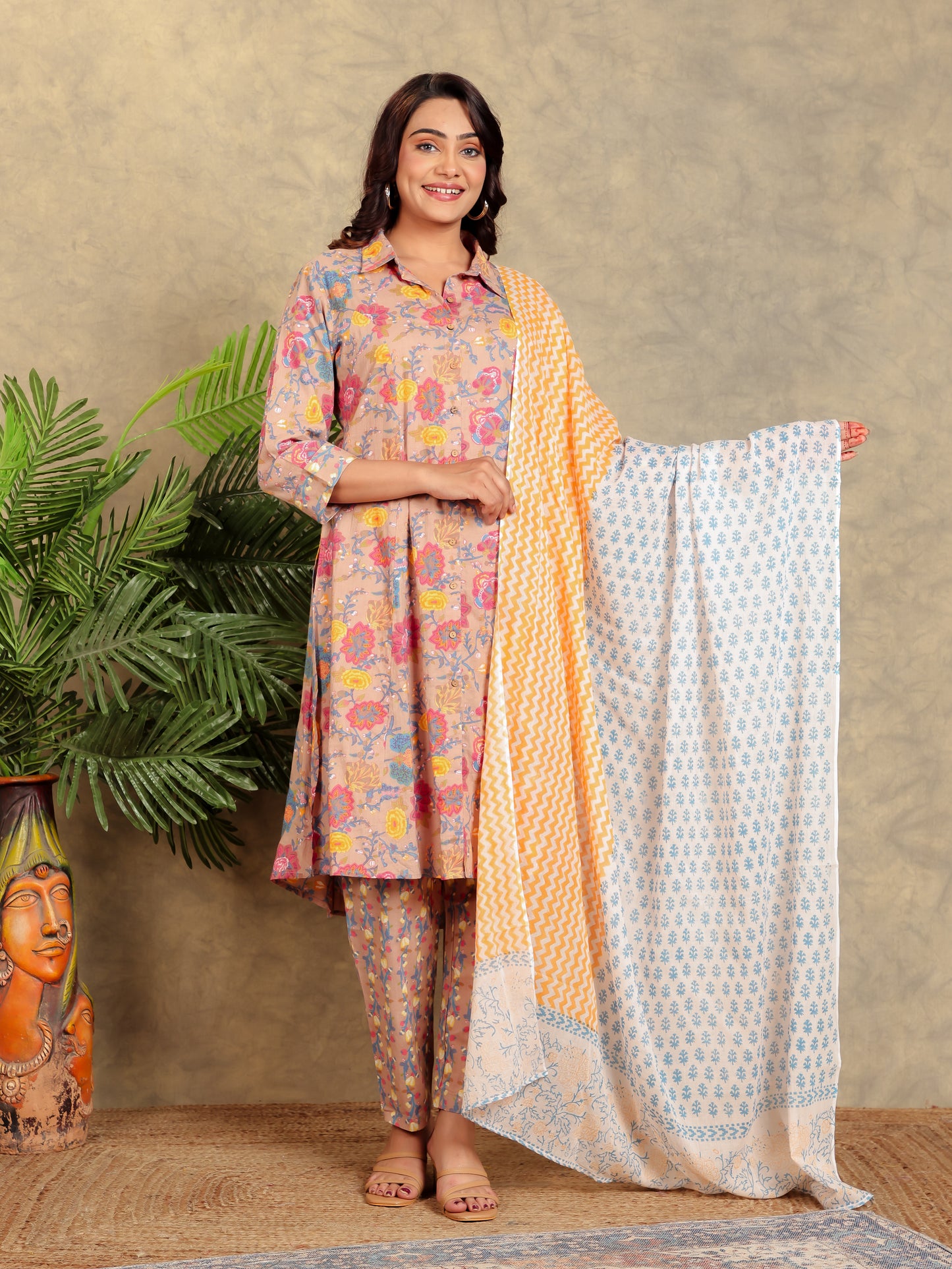 Soft Cotton Floral Kurta