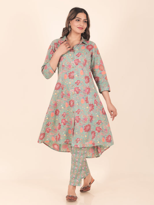 Soft Cotton Floral Kurta