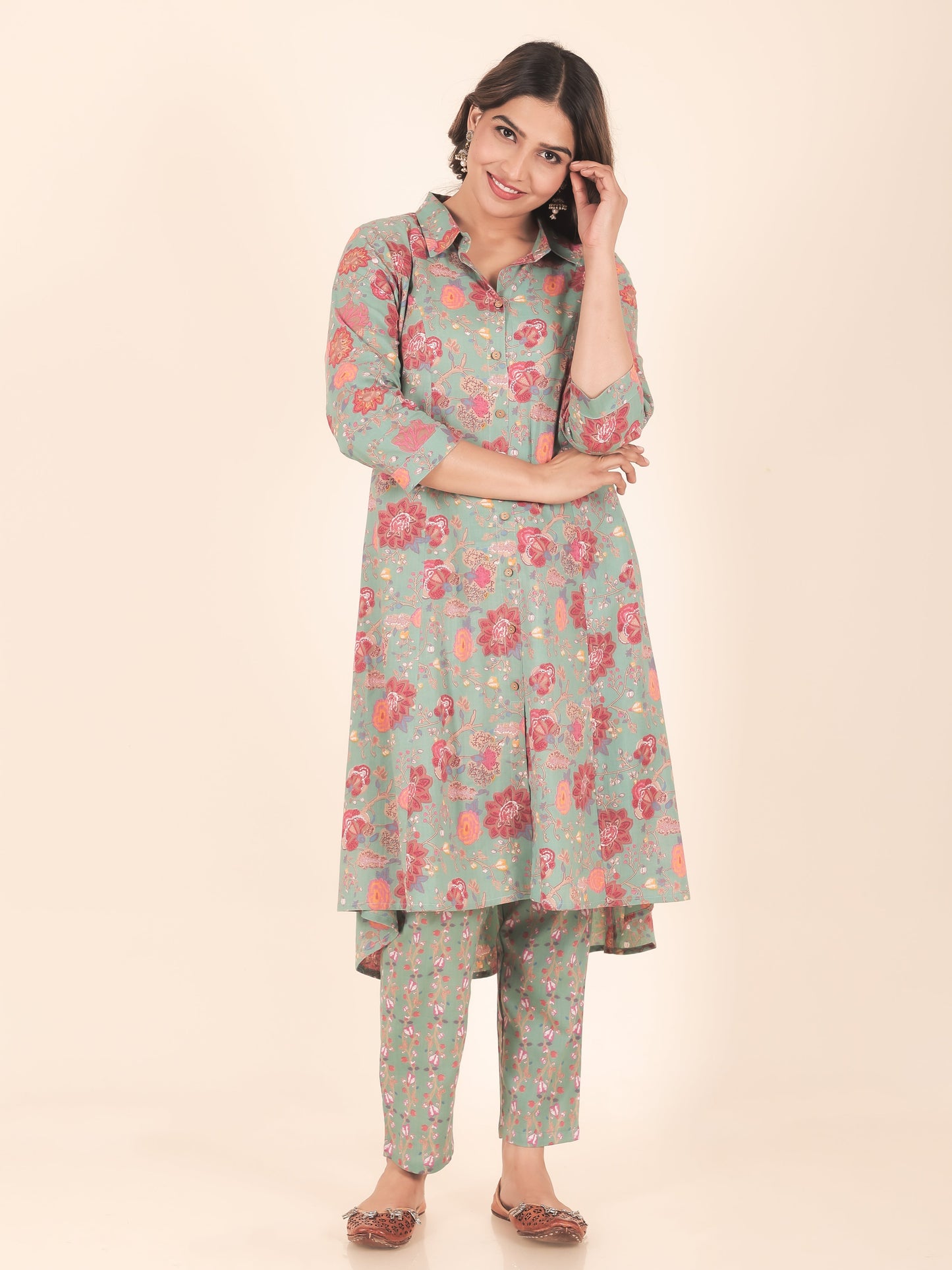 Soft Cotton Floral Kurta