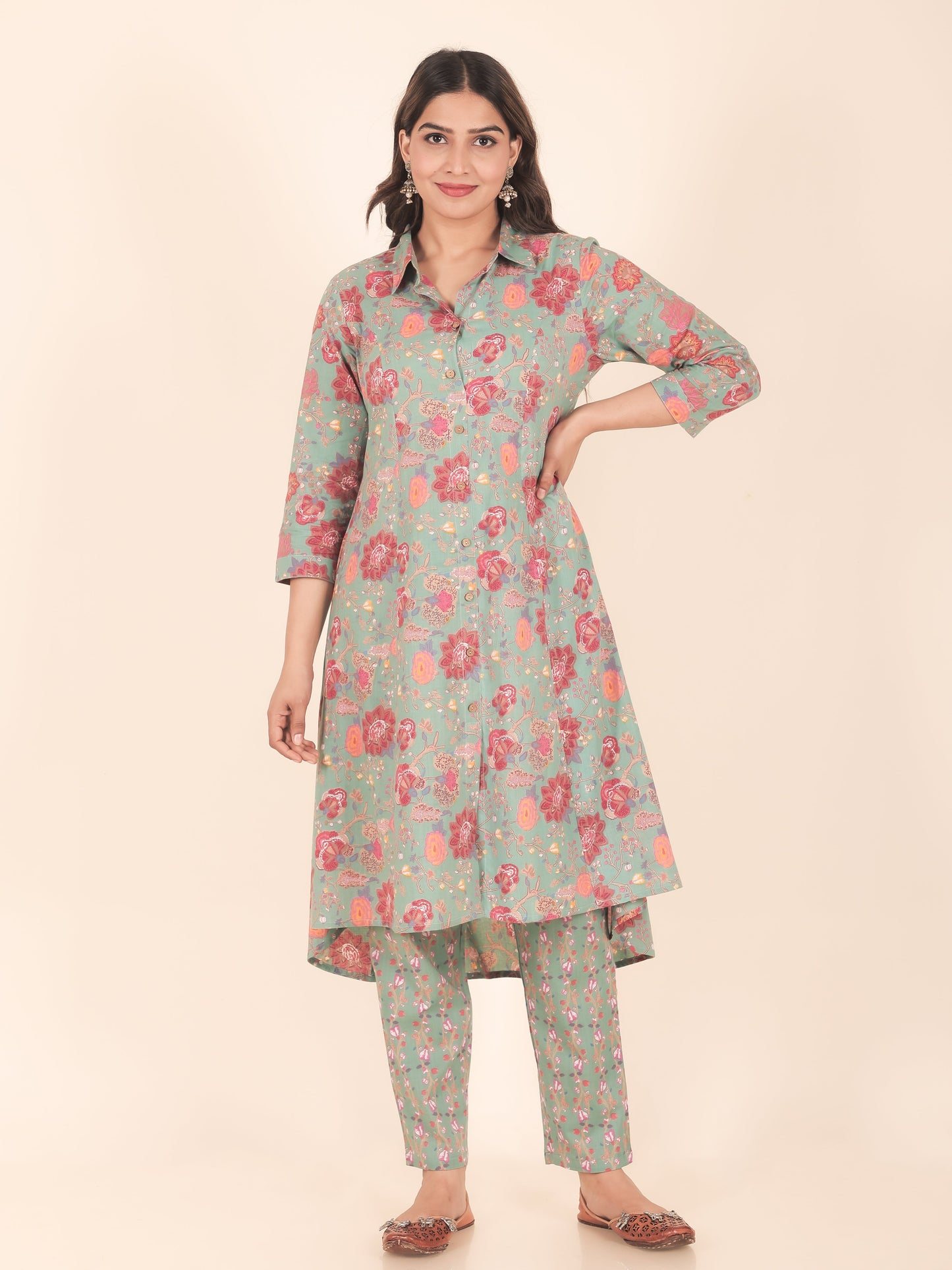 Soft Cotton Floral Kurta