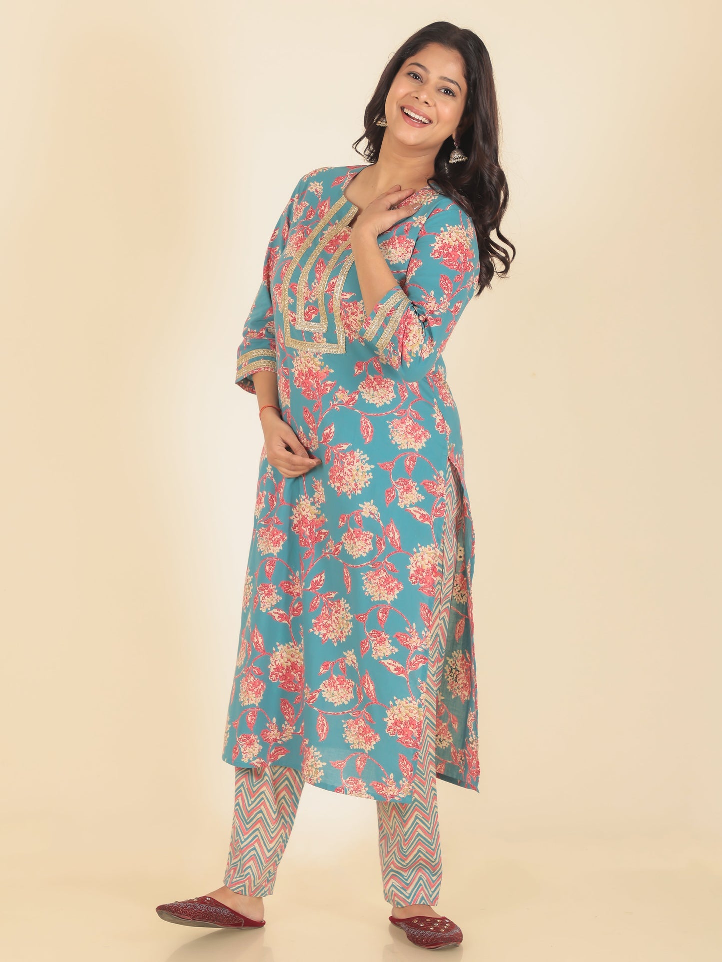 Soft Cotton Floral Kurta