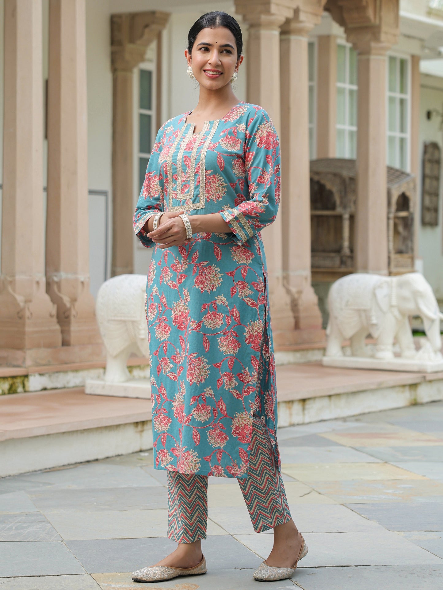 Soft Cotton Floral Kurta