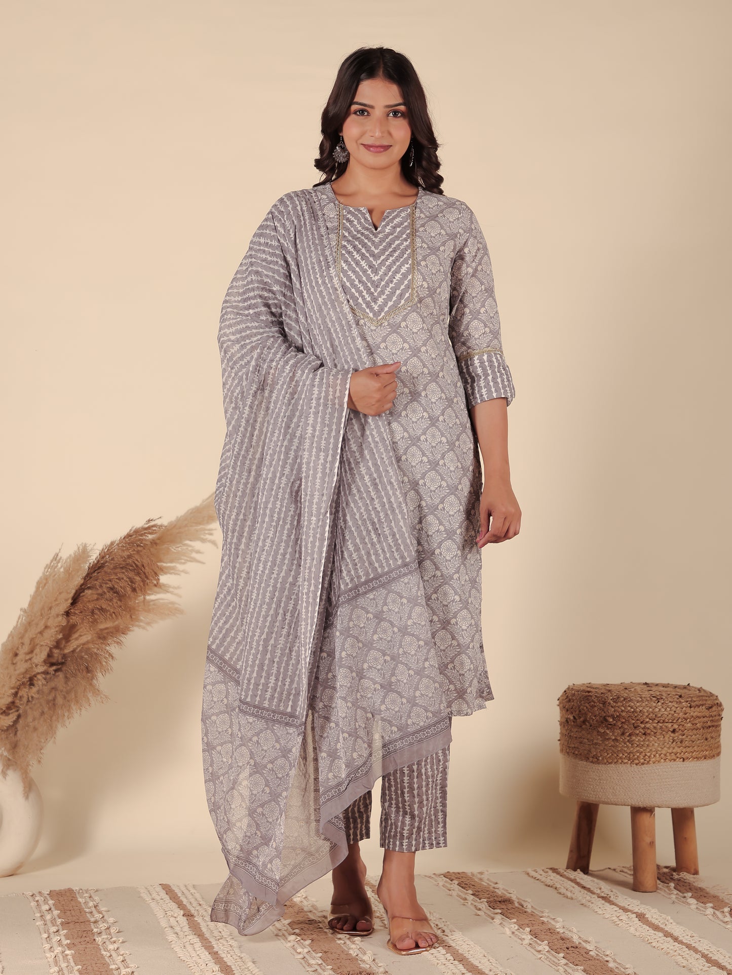 Soft Cotton Floral Kurta