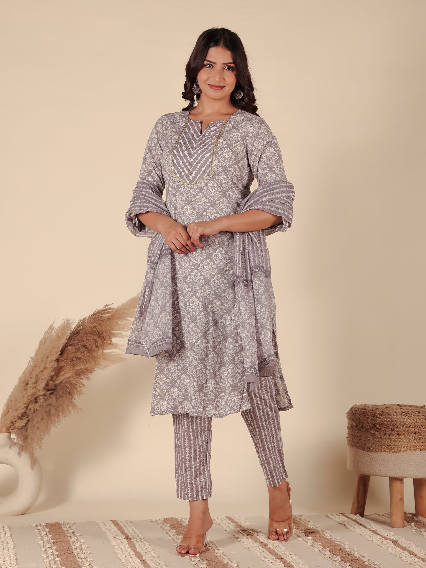 Soft Cotton Floral Kurta