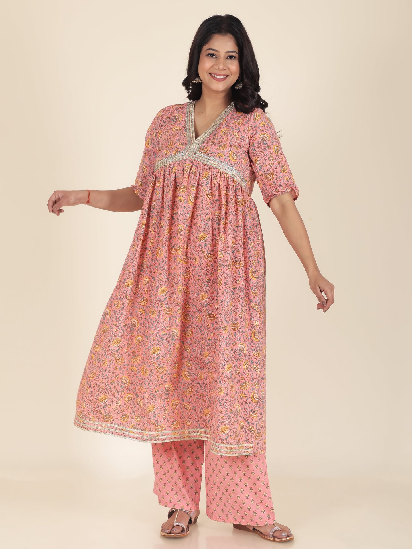 Soft Cotton Floral Kurta