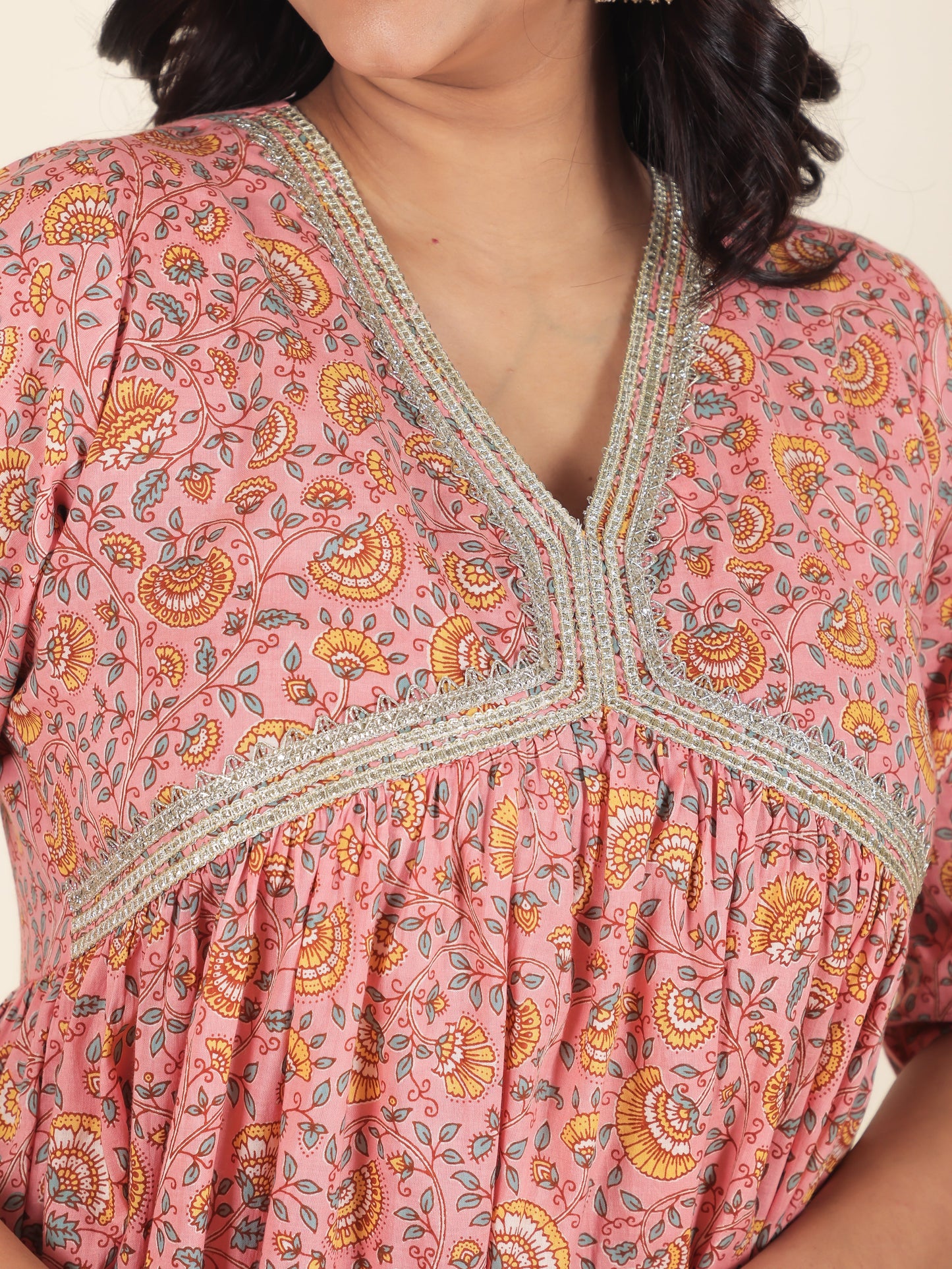 Soft Cotton Floral Kurta