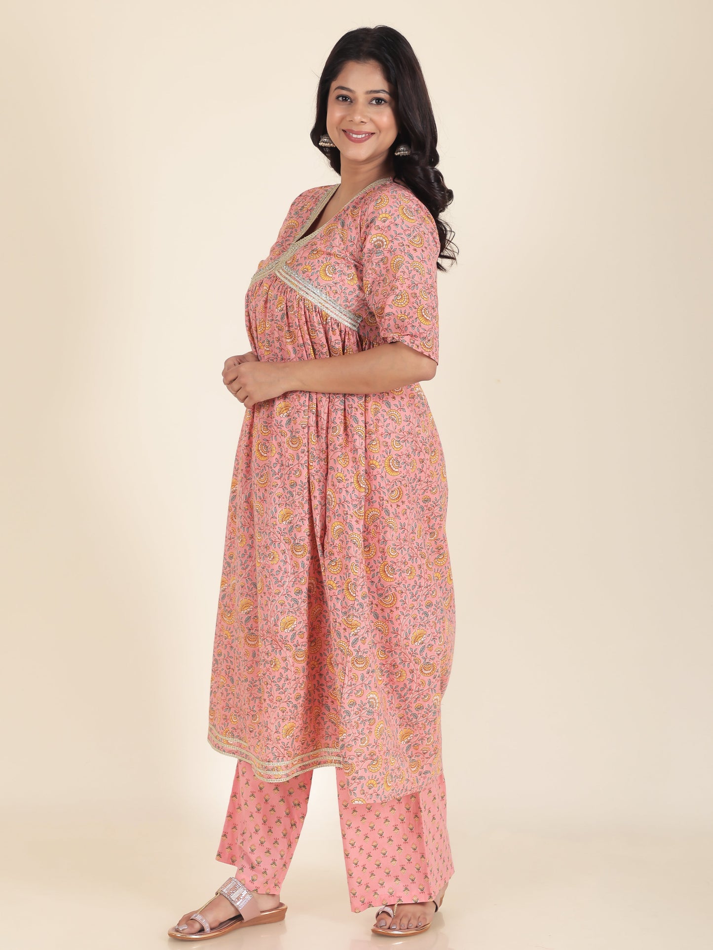 Soft Cotton Floral Kurta