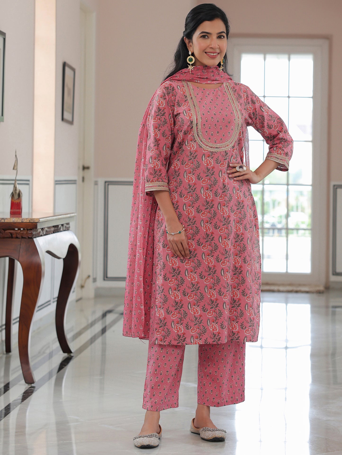 Soft Cotton Floral Kurta